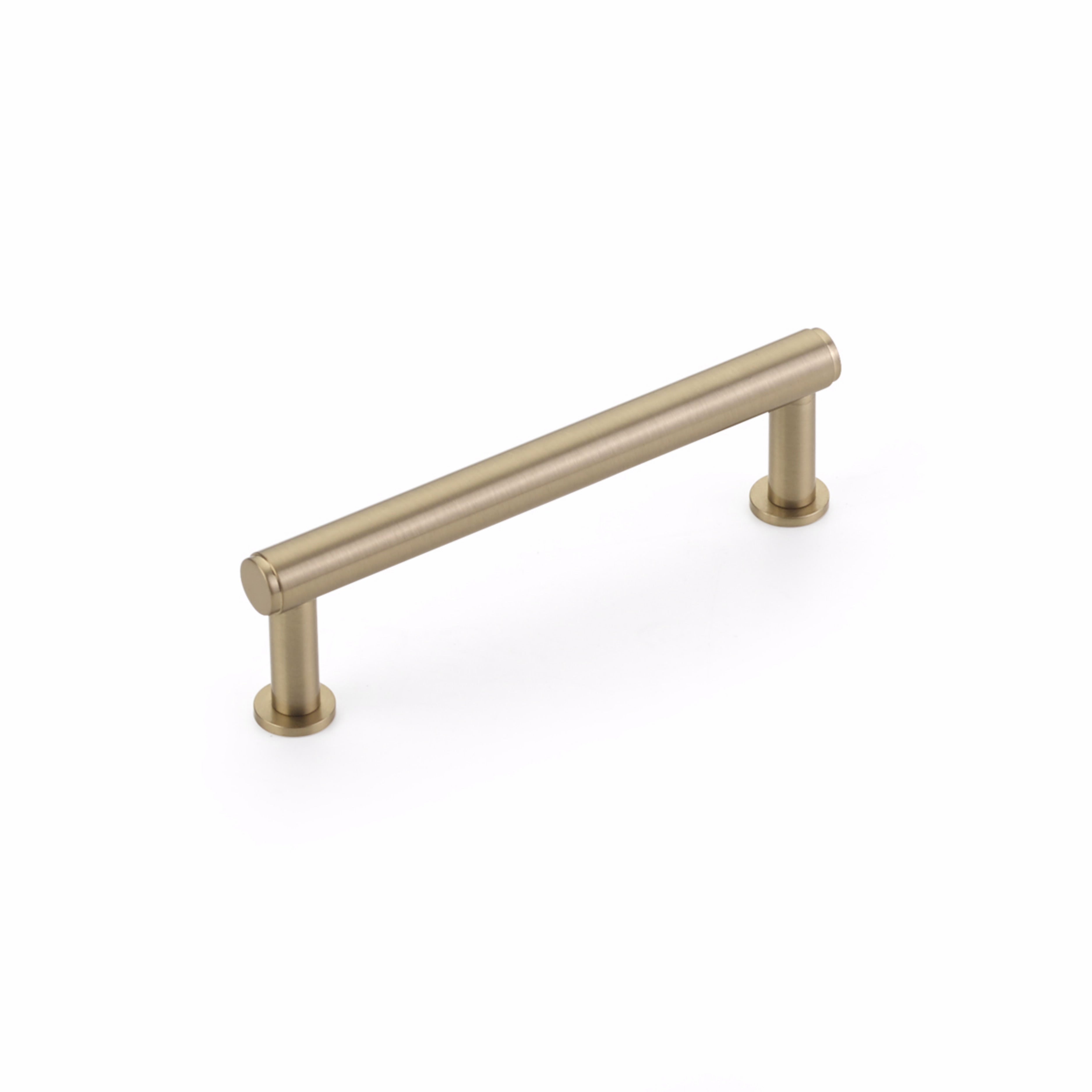 Schaub 5104-SSB 4" Center to Center Pub House Cabinet Pull Signature Satin Brass Finish Sparrow Supply