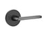Emtek 5109HLOUS19RH Helios Lever Right Hand 2-3/8" Backset Passage with Disk Rose for 1-1/4" to 2" Door Flat Black Finish Sparrow Supply