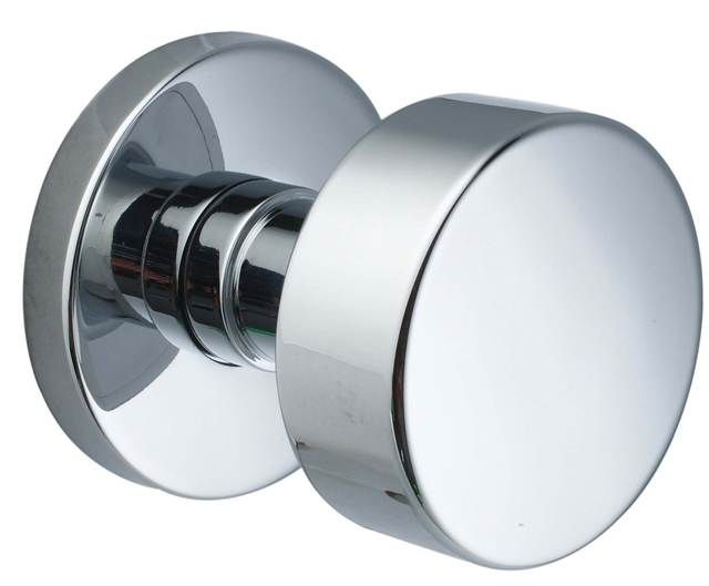 Emtek 5109ROUUS26 Round Knob 2-3/8" Backset Passage with Disk Rose for 1-1/4" to 2" Door Polished Chrome Finish Sparrow Supply