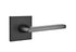 Emtek 5110HLOUS19LH Helios Lever Left Hand 2-3/8" Backset Passage with Square Rose for 1-1/4" to 2" Door Flat Black Finish Sparrow Supply