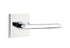 Emtek 5110HLOUS26LH Helios Lever Left Hand 2-3/8" Backset Passage with Square Rose for 1-1/4" to 2" Door Polished Chrome Finish Sparrow Supply