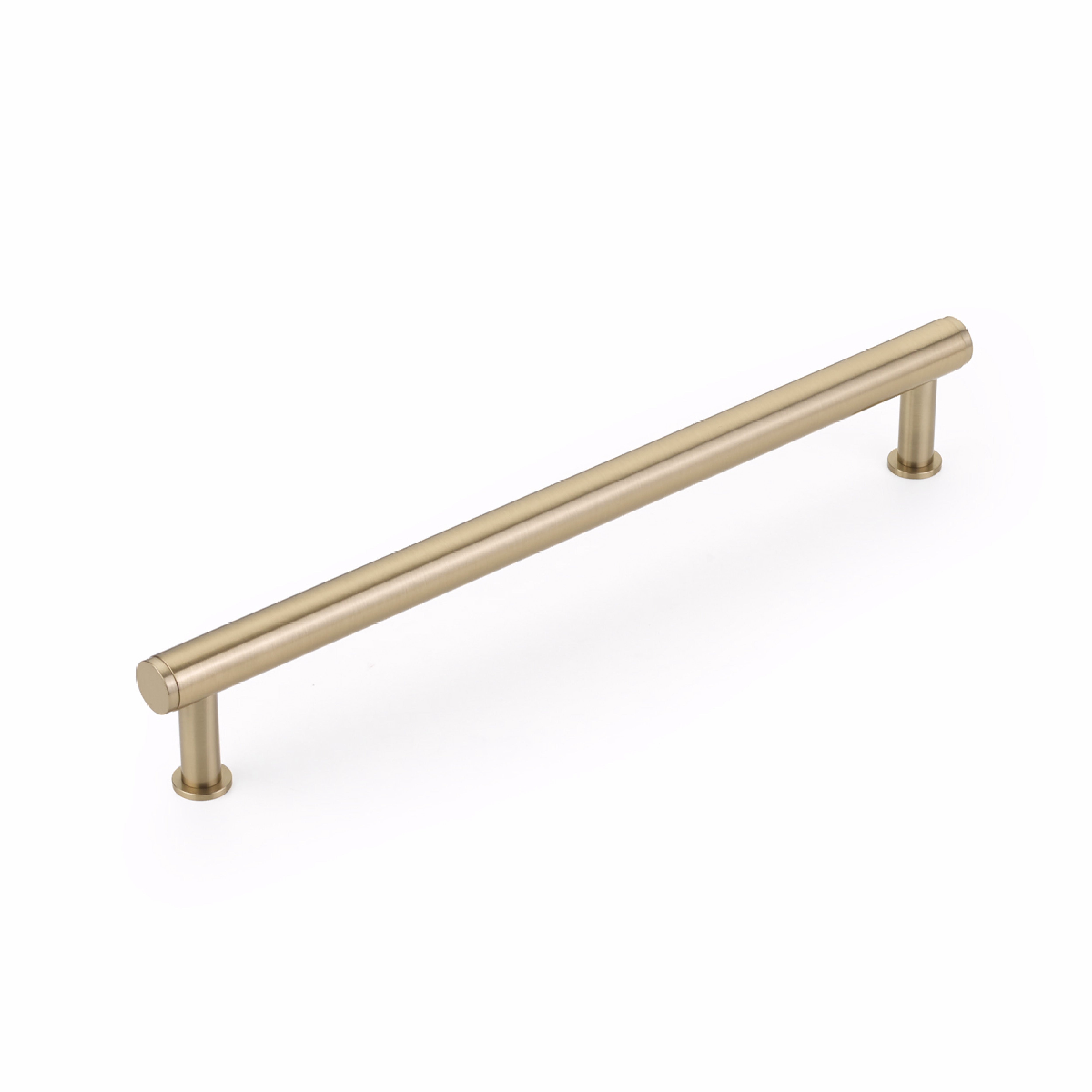 Schaub 5112A-SSB 12" Center to Center Pub House Appliance Pull Signature Satin Brass Finish Sparrow Supply