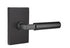 Emtek 5112HECUS19LH Hercules Lever Left Hand 2-3/8" Backset Passage with Modern Rectangular Rose for 1-1/4" to 2" Door Flat Black Finish Sparrow Supply