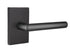 Emtek 5112STUUS19LH Stuttgart Lever Left Hand 2-3/8" Backset Passage with Modern Rectangular Rose for 1-1/4" to 2" Door Flat Black Finish Sparrow Supply