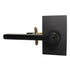 Emtek 5123HLOUS19LH.RLS Helios Lever Left Hand 2-3/8" Backset with Radius Latch Strike Keyed Entry with Modern Rectangular Rose for 1-3/8" to 2-1/16" Door Flat Black Finish Sparrow Supply