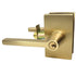 Emtek 5123HLOUS4LH Helios Lever Left Hand 2-3/8" Backset Keyed Entry with Modern Rectangular Rose for 1-3/8" to 2-1/16" Door Satin Brass Finish Sparrow Supply