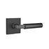 Emtek 5210HECUS19LH Hercules Lever Left Hand 2-3/8" Backset Privacy with Square Rose for 1-1/4" to 2" Door Flat Black Finish Sparrow Supply