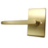 Emtek 5212HLOUS4LH.RLS Helios Lever Left Hand 2-3/8" Backset with Radius Latch Strike Privacy with Modern Rectangular Rose for 1-1/4" to 2" Door Satin Brass Finish Sparrow Supply