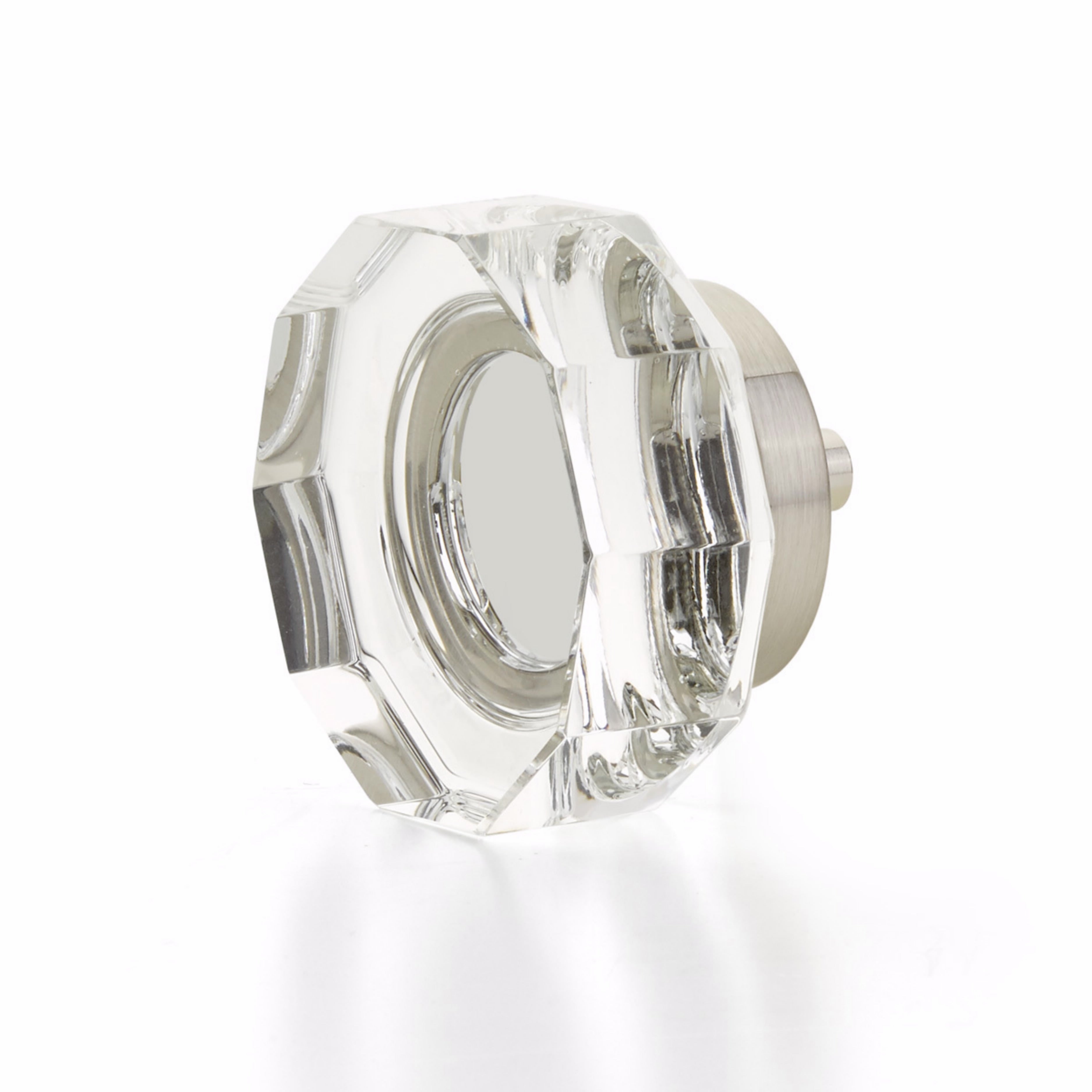 Schaub 53-15 City Lights Multi Sided Glass Knob Satin Nickel Finish Sparrow Supply
