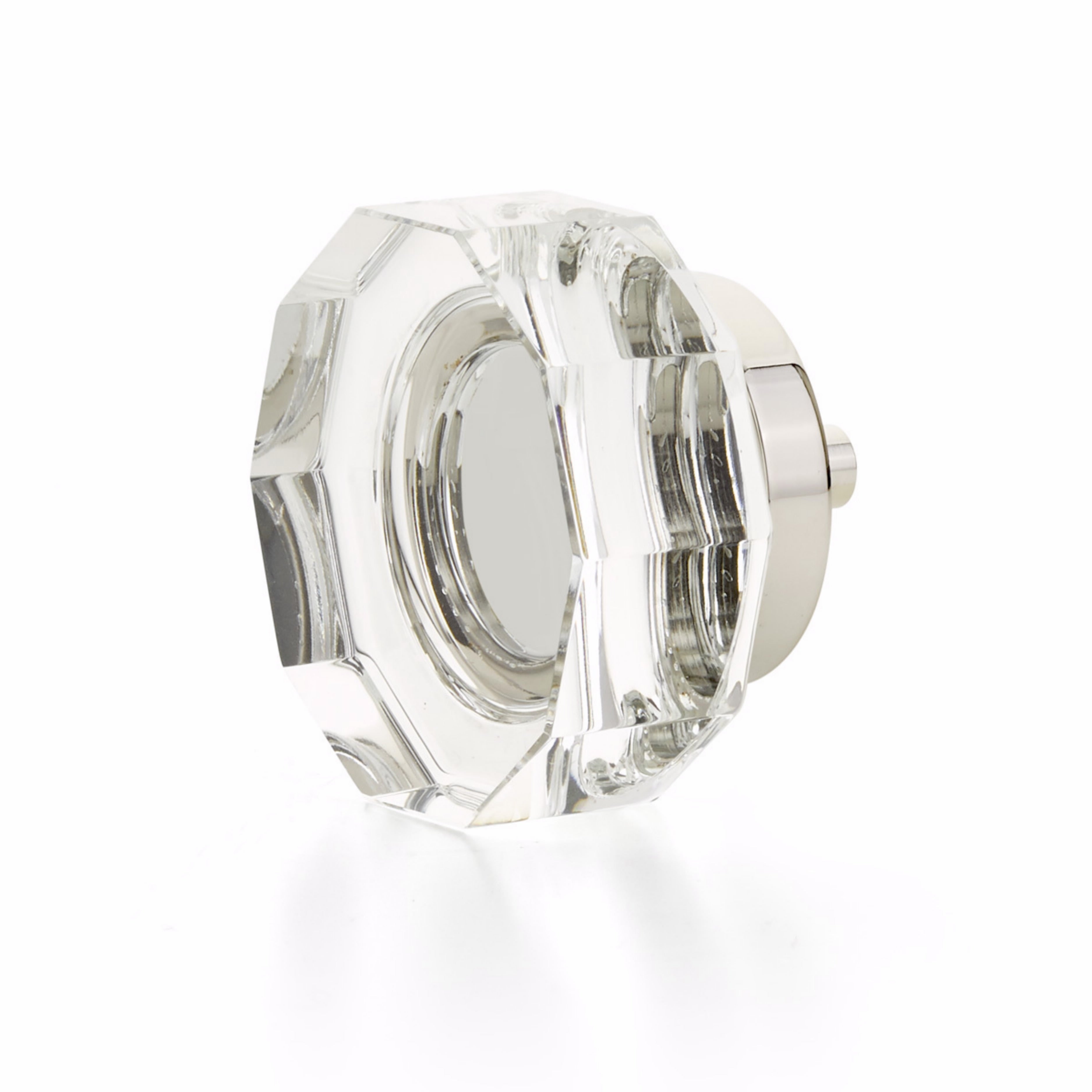 Schaub 53-PN City Lights Multi Sided Glass Knob Polished Nickel Finish Sparrow Supply
