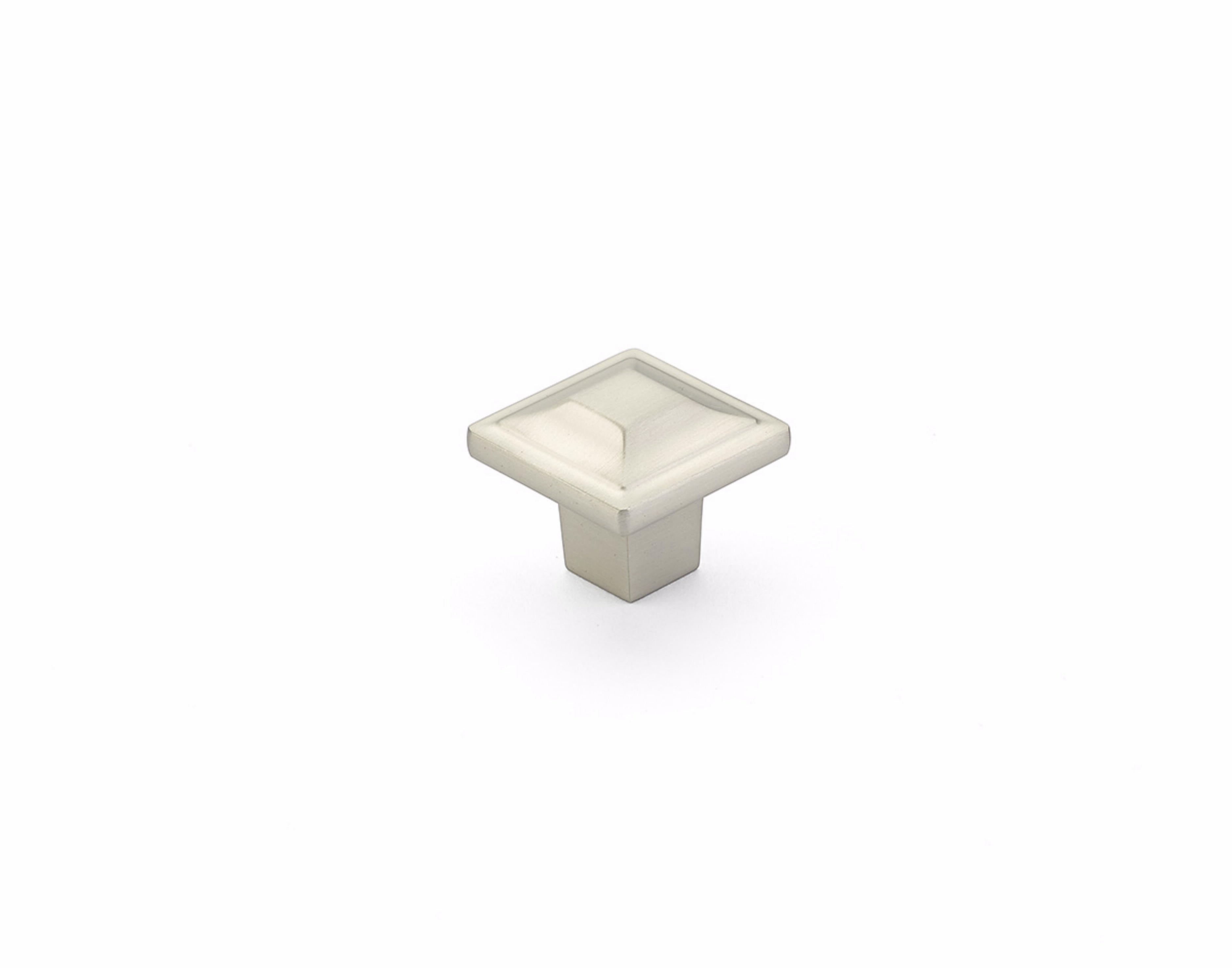 Schaub 530-15 1-1/4" Menlo Park Square Cabinet Knob Satin Nickel Finish Sparrow Supply