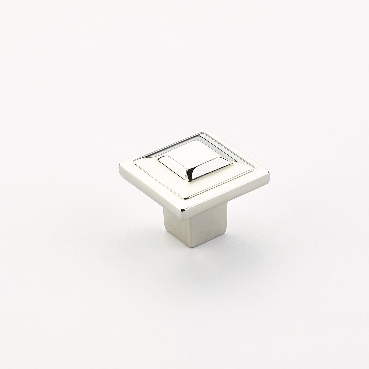Schaub 530-PN 1-1/4" Menlo Park Square Cabinet Knob Polished Nickel Finish Sparrow Supply