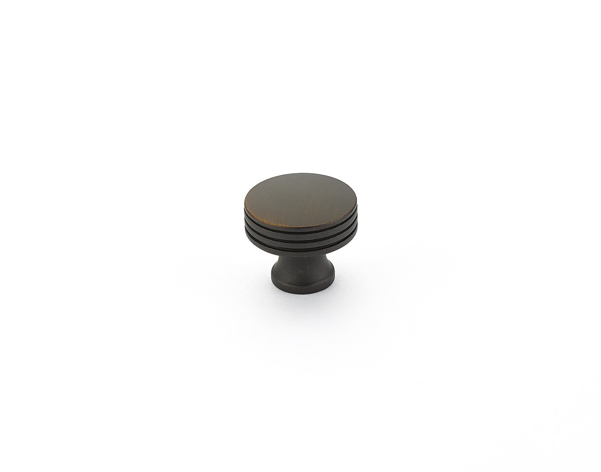 Schaub 532-ABZ 1-1/4" Menlo Park Disk Round Knob Ancient Bronze Finish Sparrow Supply
