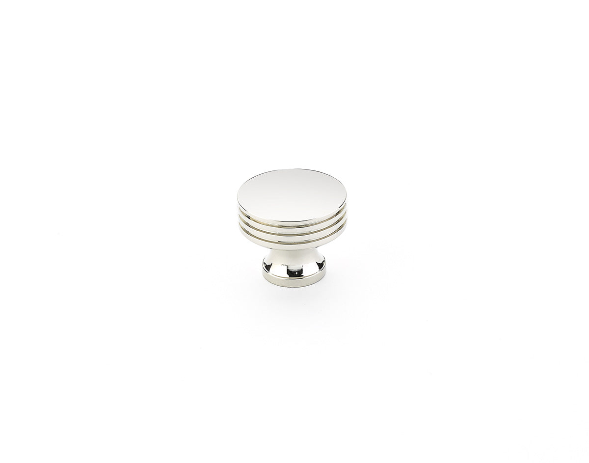 Schaub 532-PN 1-1/4" Menlo Park Disk Round Knob Polished Nickel Finish Sparrow Supply