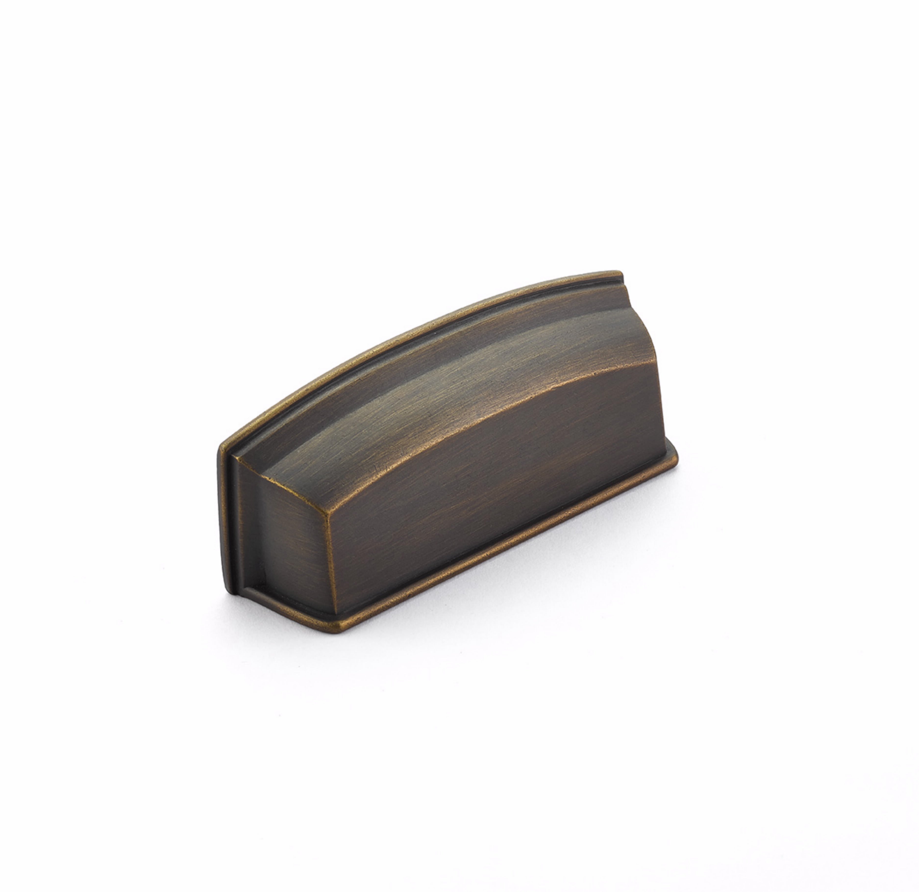 Schaub 534-ABZ Menlo Park 3-1/2" Center to Center Cabinet Cup Pull Ancient Bronze Finish Sparrow Supply