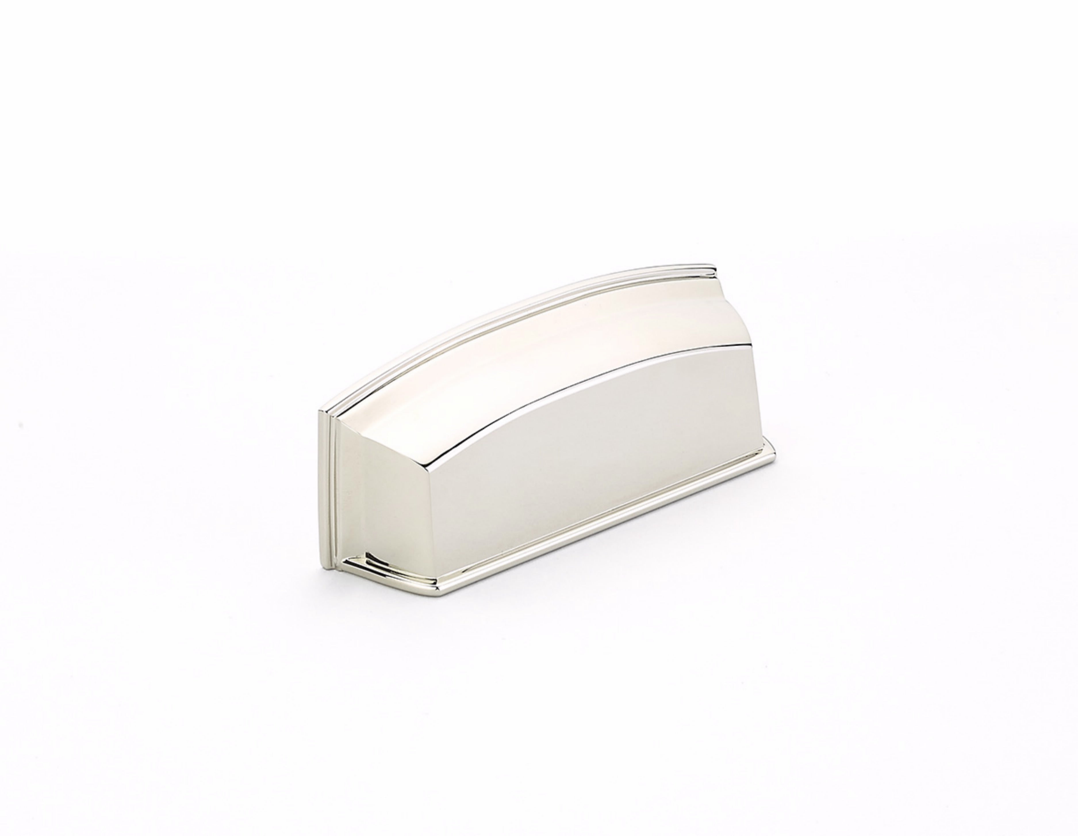 Schaub 534-PN Menlo Park 3-1/2" Center to Center Cabinet Cup Pull Polished Nickel Finish Sparrow Supply