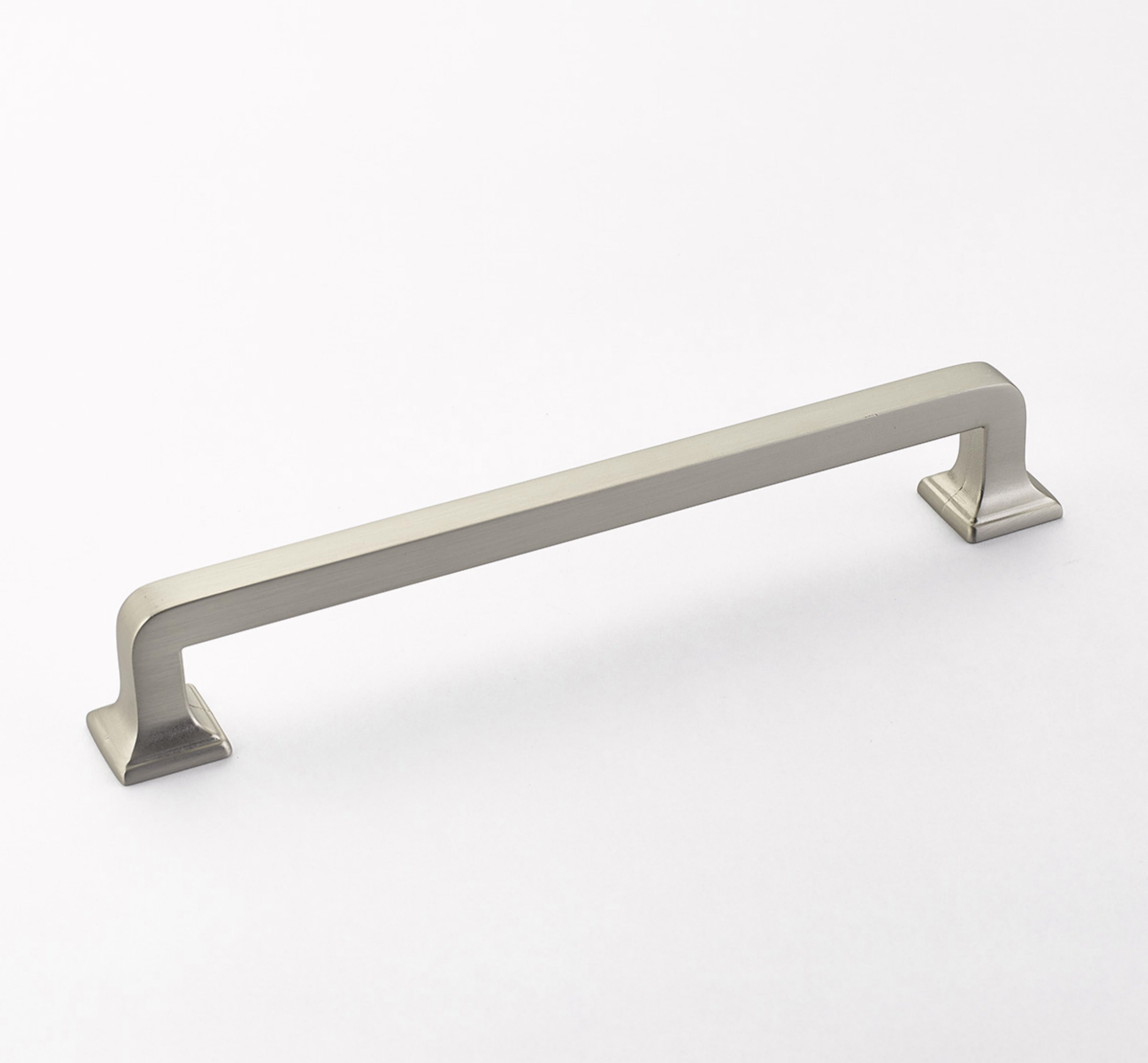 Schaub 536-15 8" Center to Center Menlo Park Cabinet Pull Satin Nickel Finish Sparrow Supply