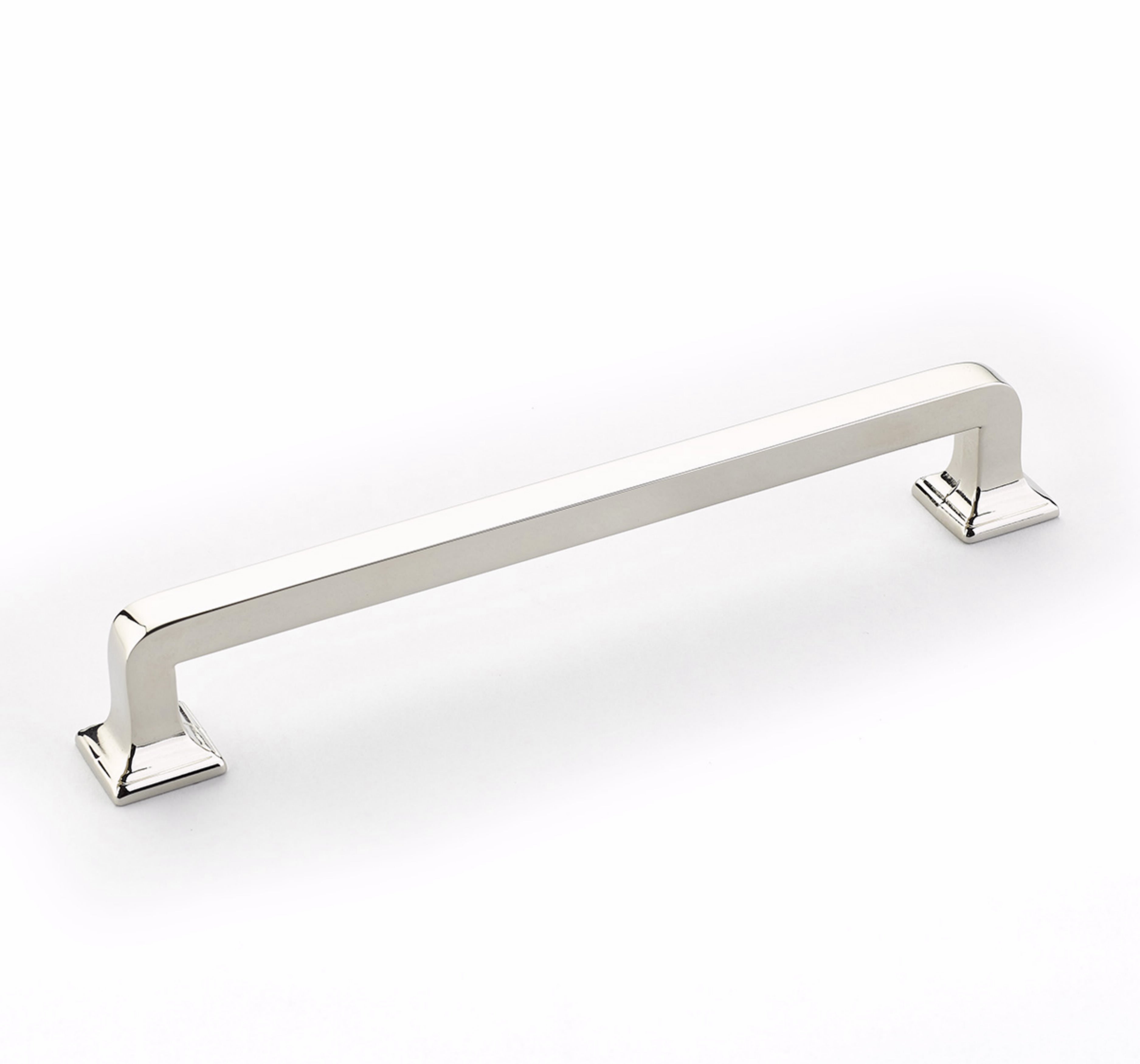 Schaub 537-PN 6" Center to Center Menlo Park Cabinet Pull Polished Nickel Finish Sparrow Supply