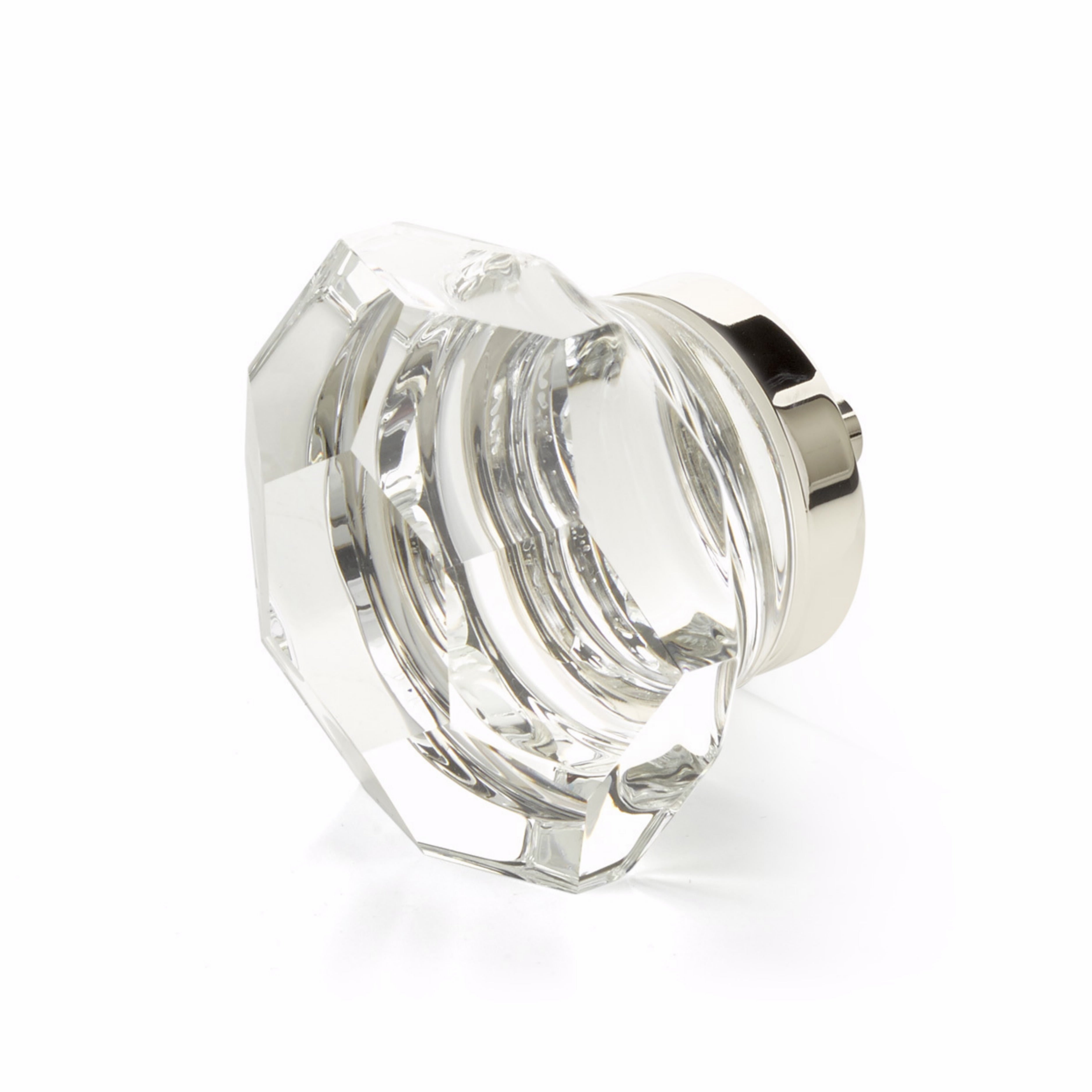 Schaub 54-PN City Lights Faceted Dome Glass Knob Polished Nickel Finish Sparrow Supply