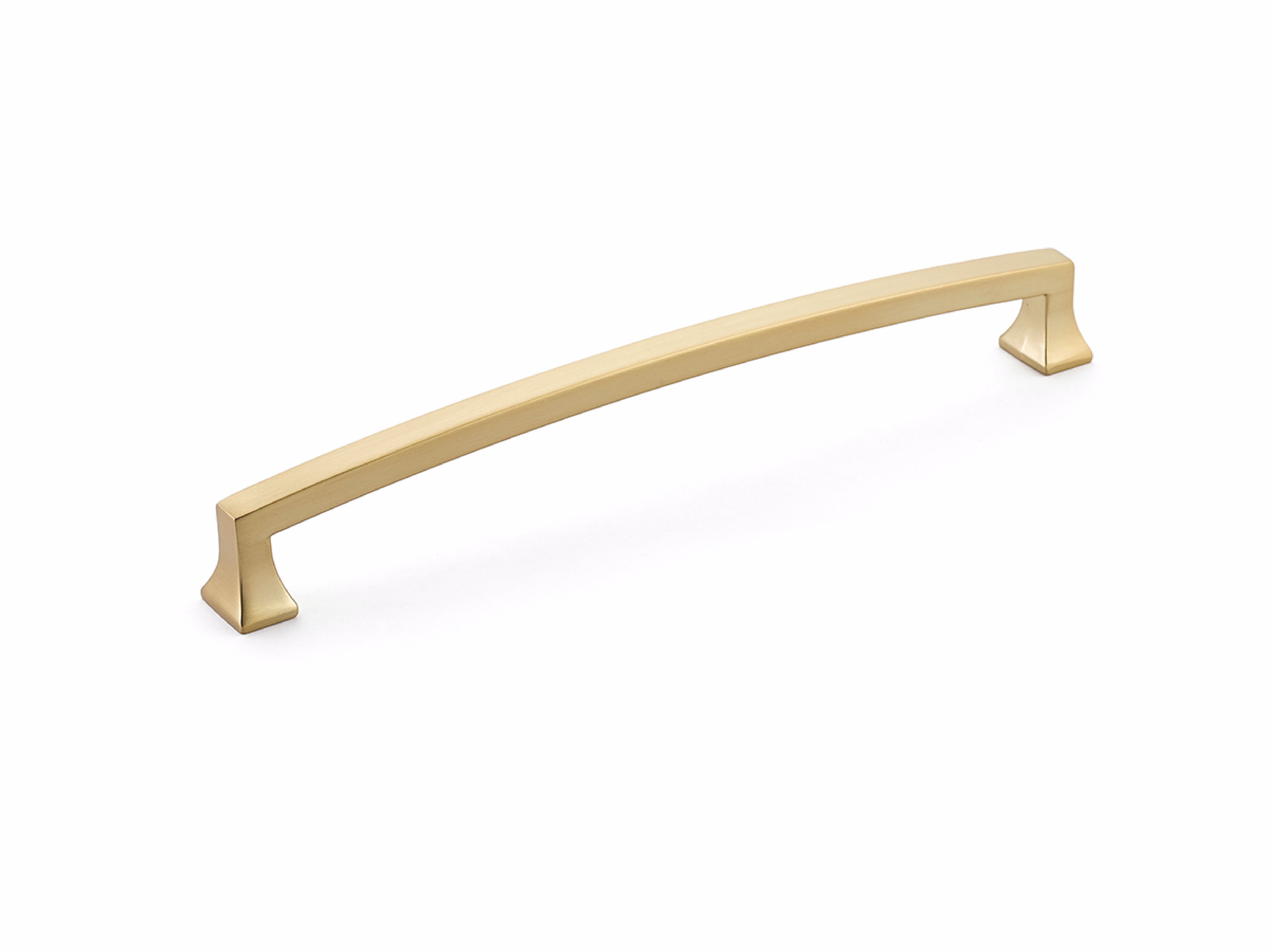 Schaub 540-SSB 8" Center to Center Menlo Park Arched Cabinet Pull Signature Satin Brass Finish