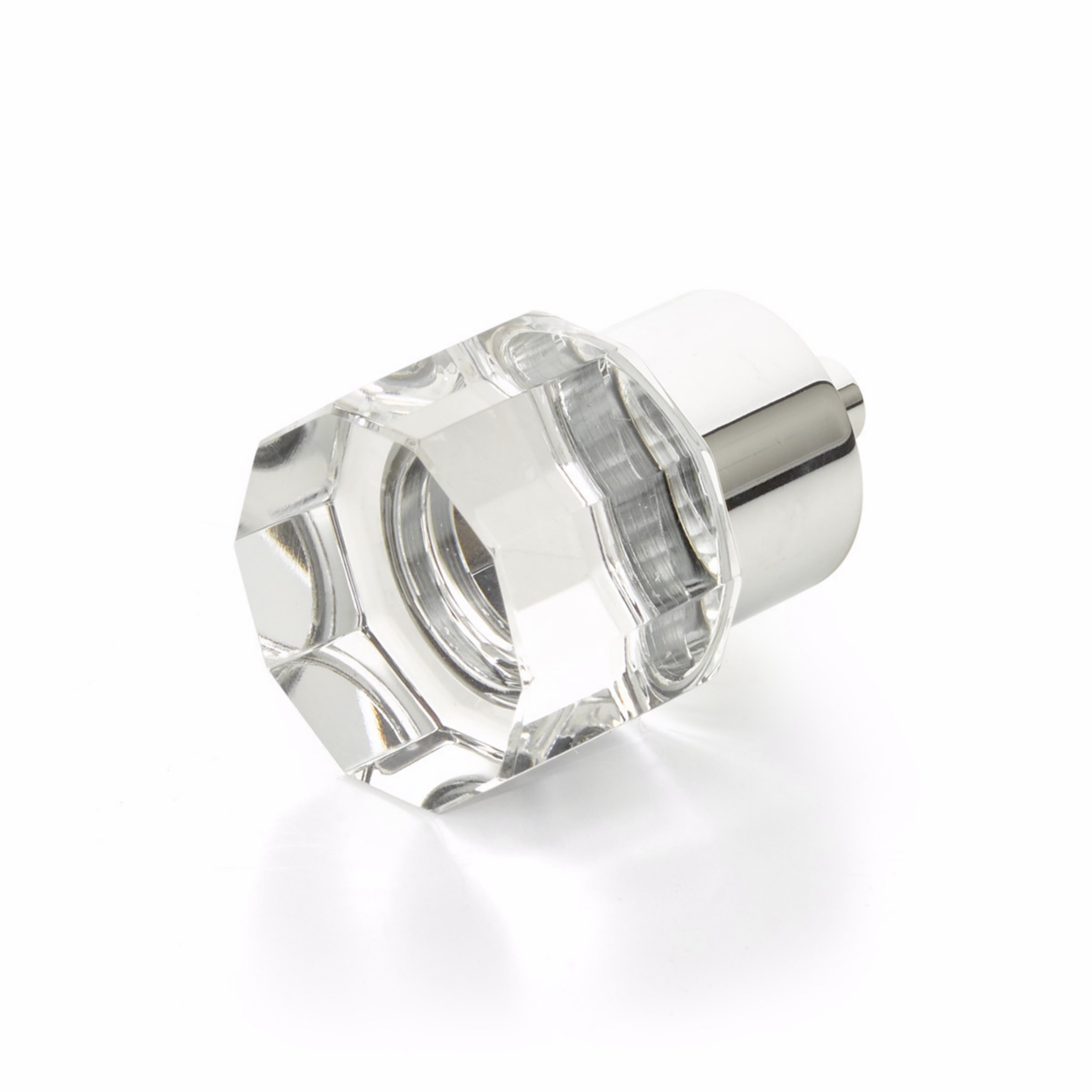 Schaub 55-26 City Lights Round Multi Sided Glass Knob Polished Chrome Finish Sparrow Supply