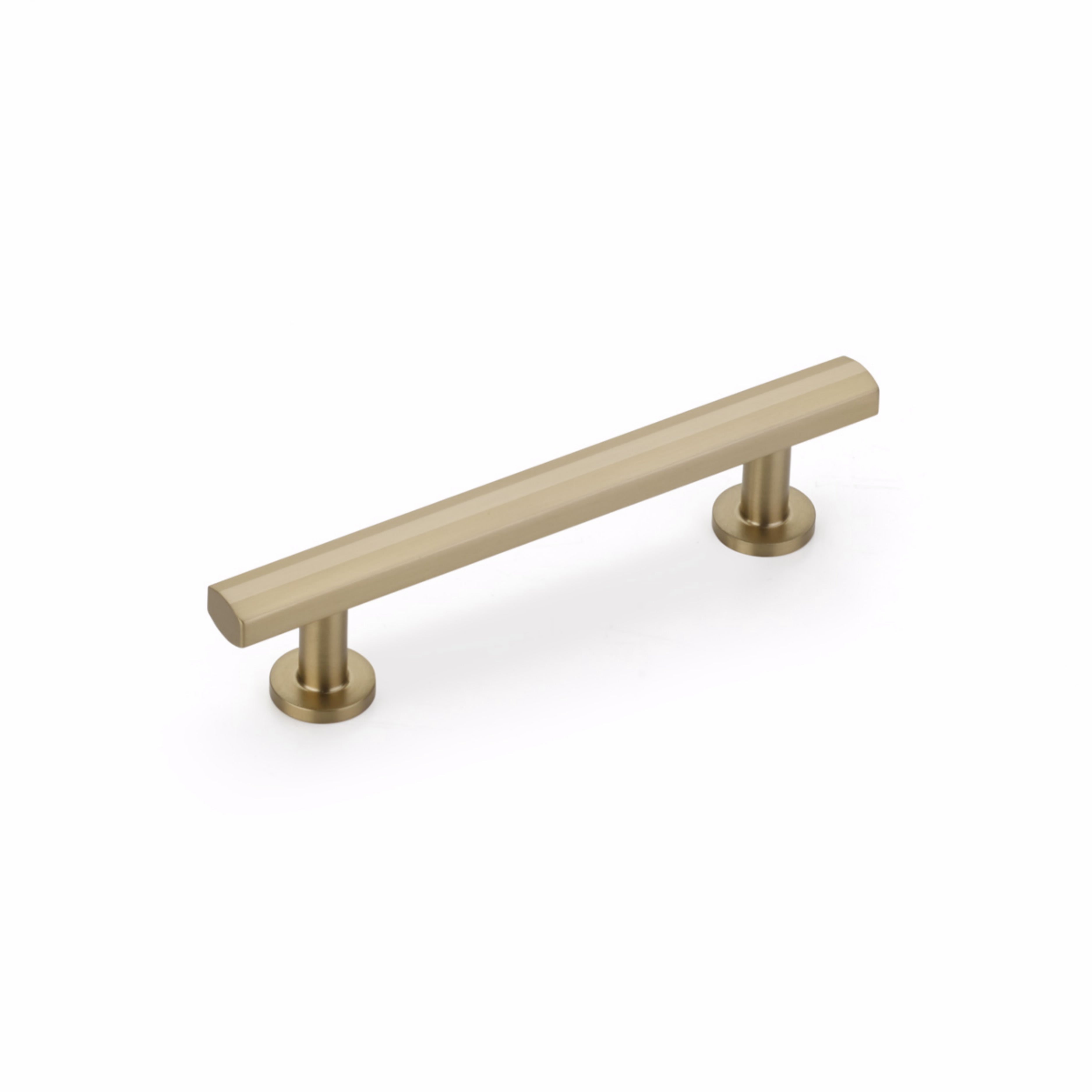 Schaub 553-SSB 4" Center to Center Heathrow Cabinet Pull Signature Satin Brass Finish Sparrow Supply