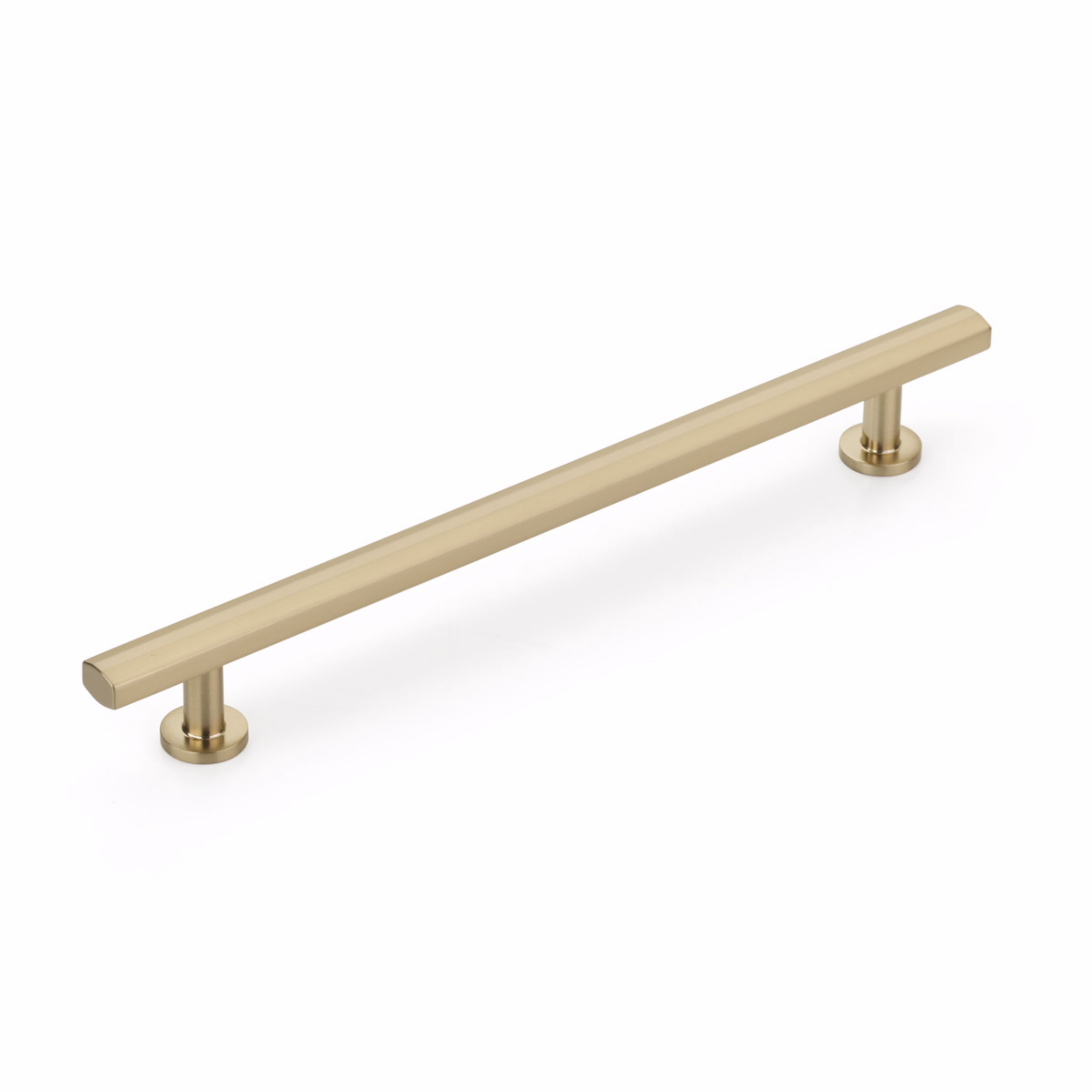 Schaub 555-SSB 8" Center to Center Heathrow Cabinet Pull Signature Satin Brass Finish Sparrow Supply