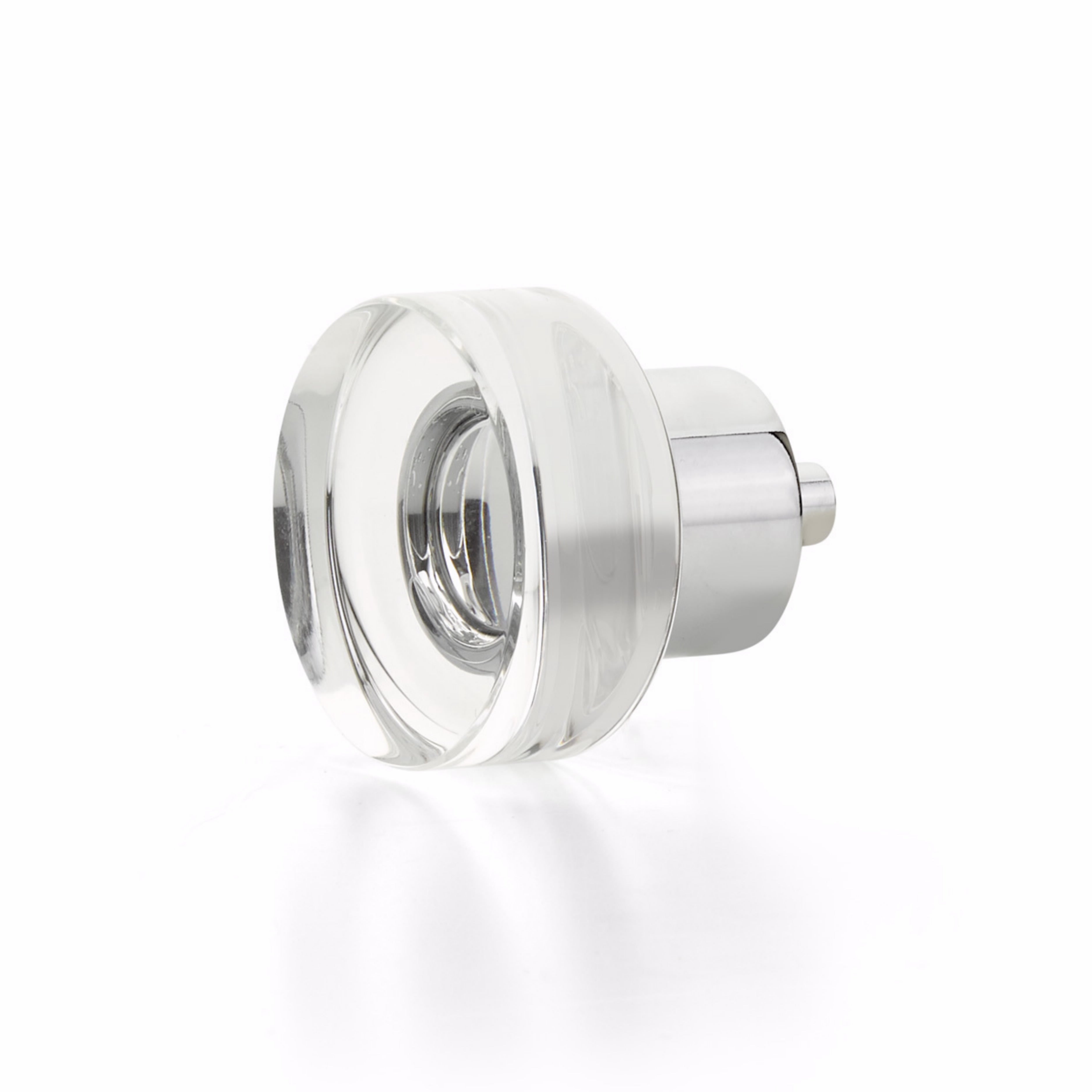 Schaub 56-26 City Lights Round Disc Glass Knob Polished Chrome Finish Sparrow Supply