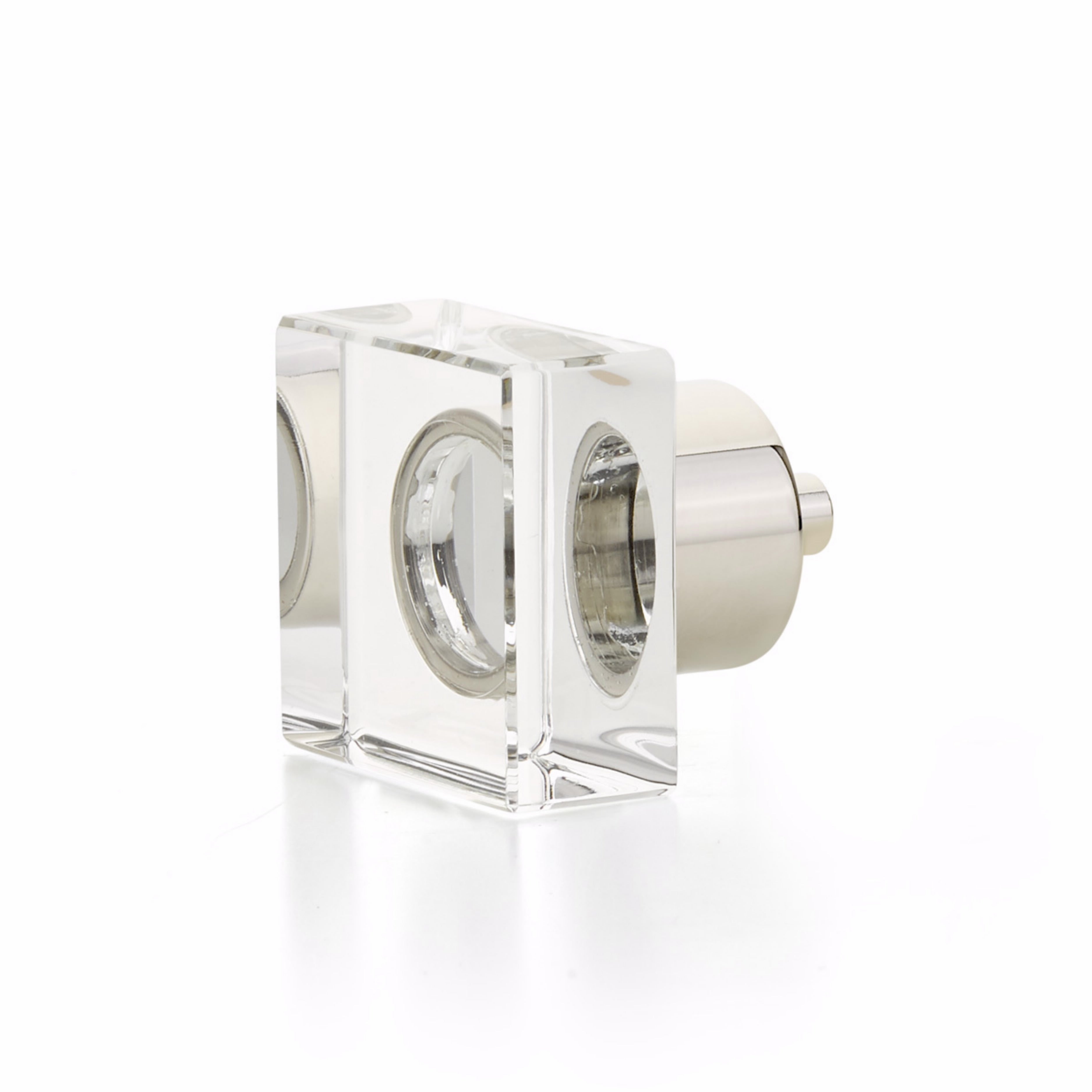 Schaub 57-PN City Lights Square Glass Knob Polished Nickel Finish Sparrow Supply