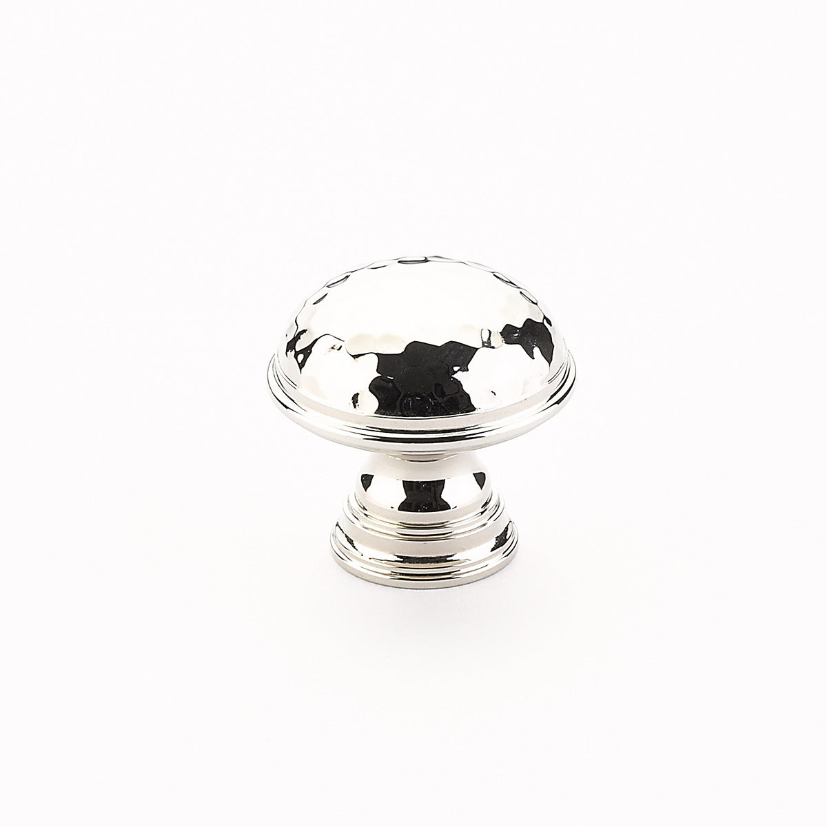 Schaub 570-PN 1-1/4" Atherton Hammered Plain Edge Cabinet Knob Polished Nickel Finish Sparrow Supply