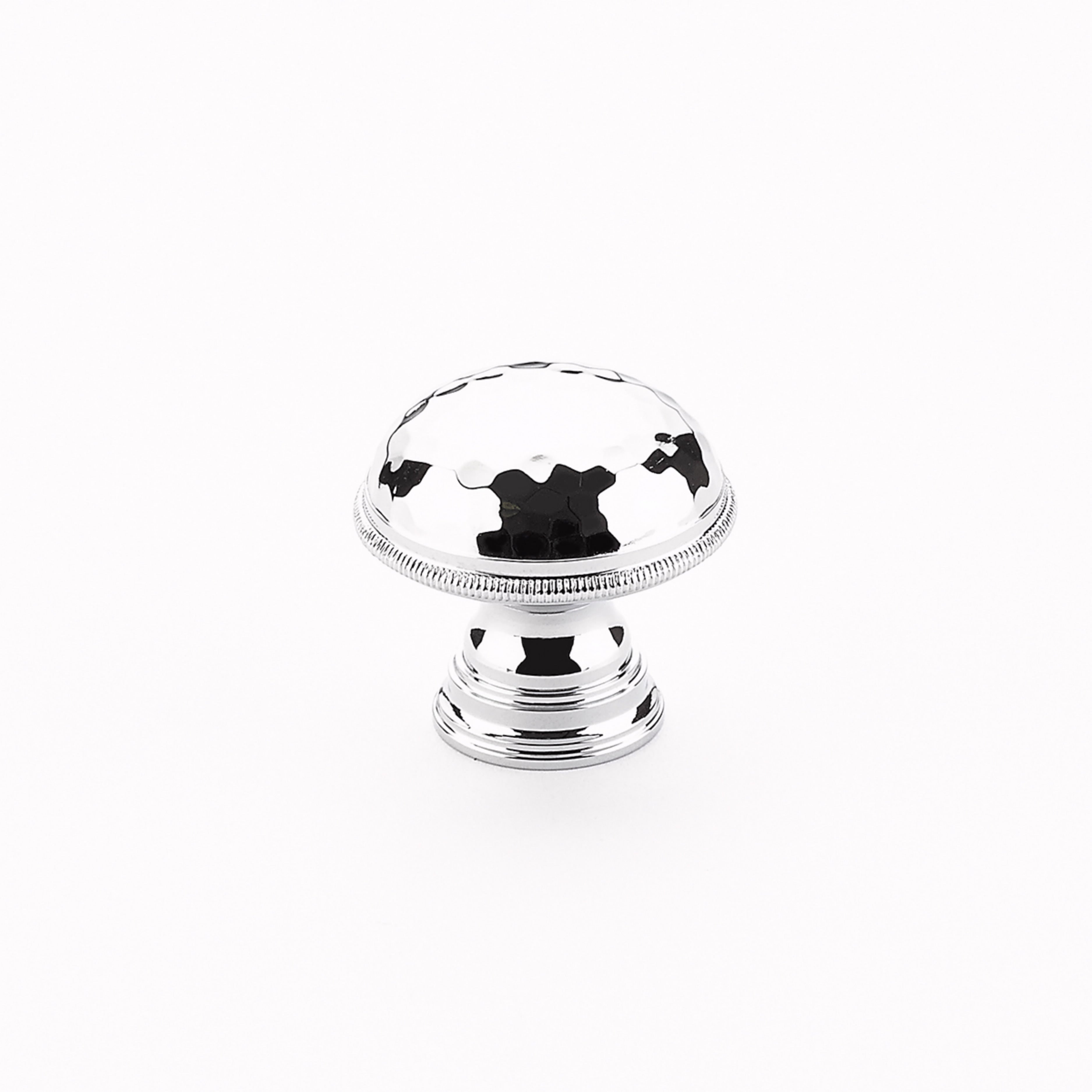 Schaub 571-26 1-1/4" Atherton Hammered Knurled Edge Cabinet Knob Polished Chrome Finish Sparrow Supply