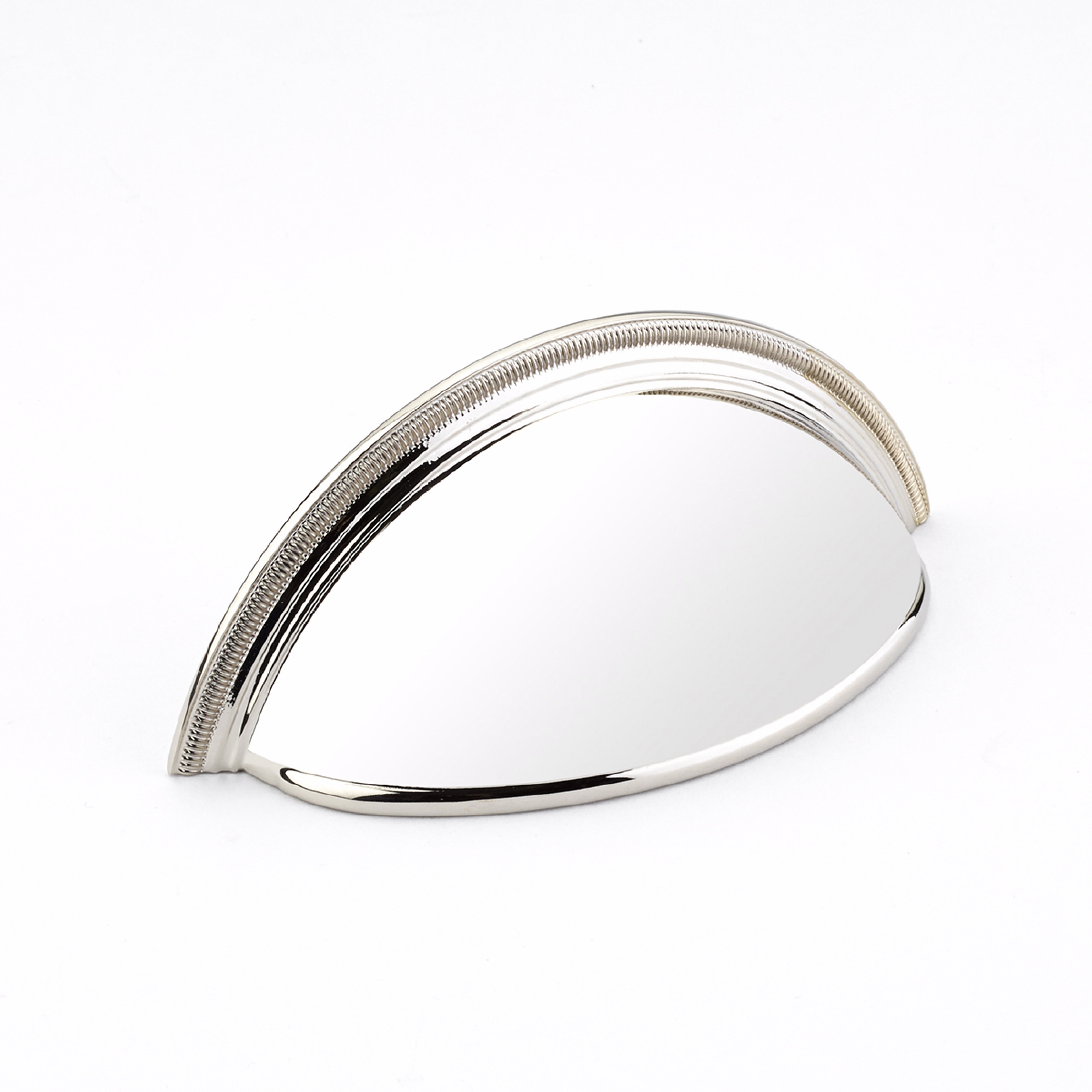 Schaub 575-PN 3" Center to Center Atherton Knurled Edge Cup Pull Polished Nickel Finish Sparrow Supply