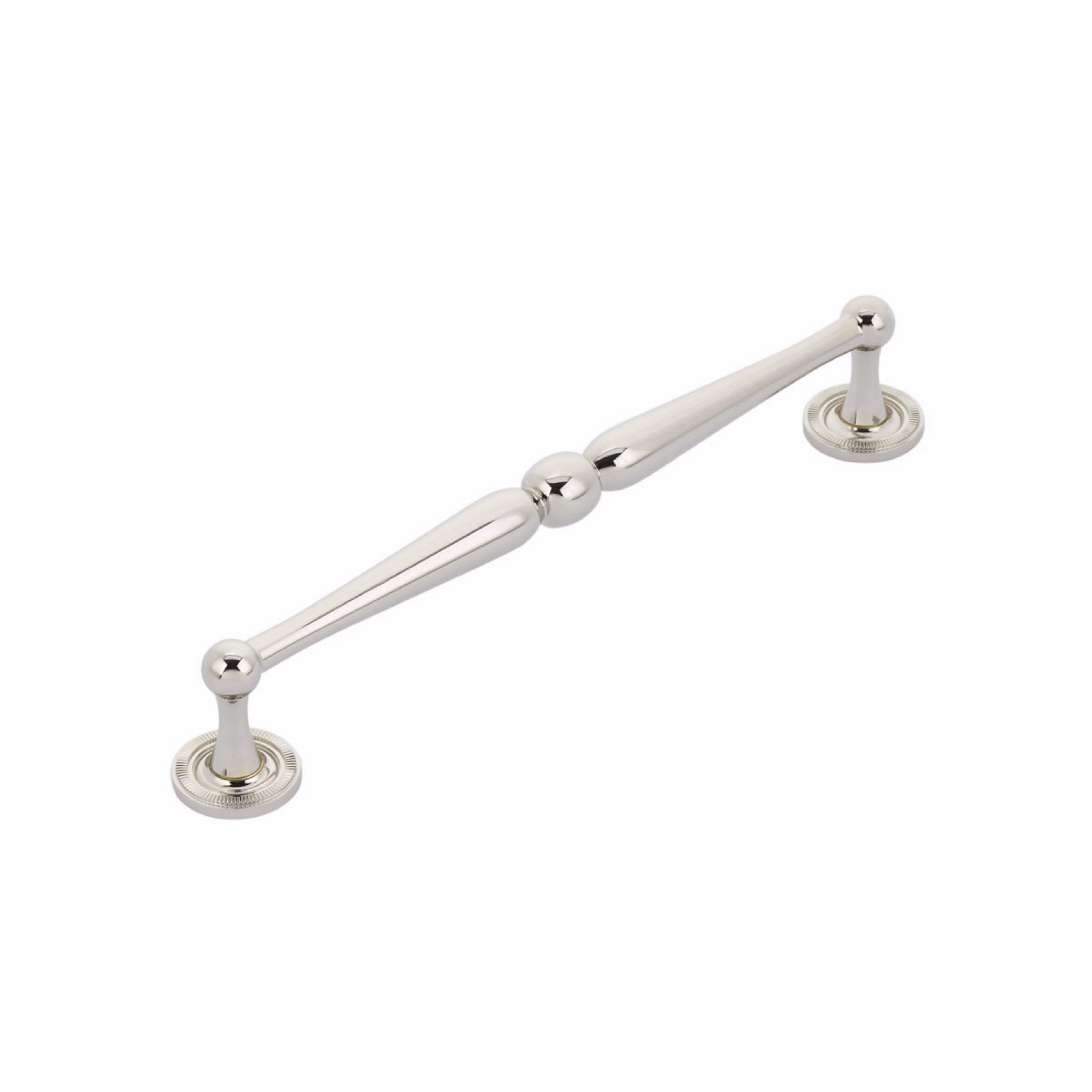 Schaub 577-PN 8" Center to Center Atherton Knurled Cabinet Pull Polished Nickel Finish Sparrow Supply