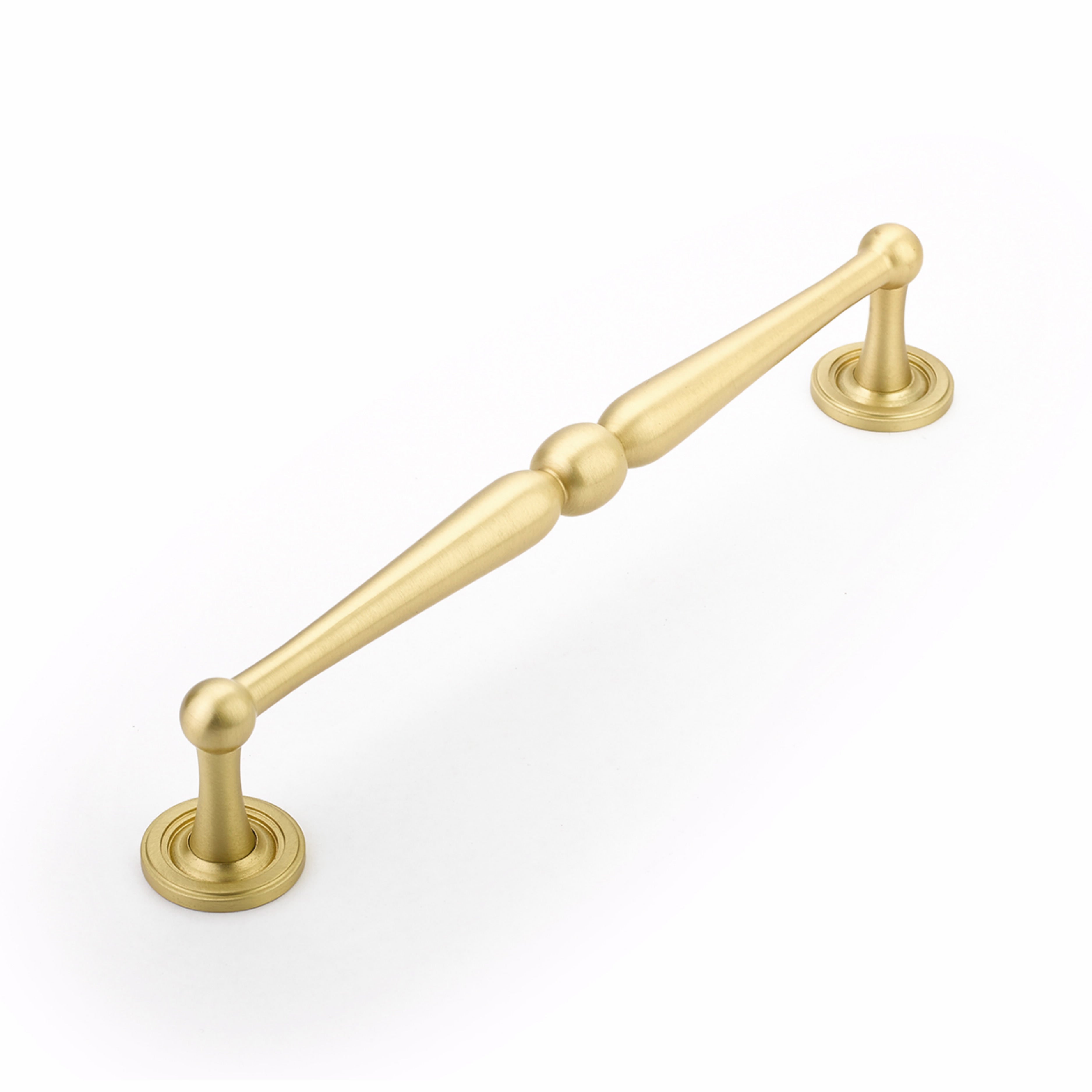 Schaub 580-SB 8" Center to Center Atherton Cabinet Pull Satin Brass Finish Sparrow Supply