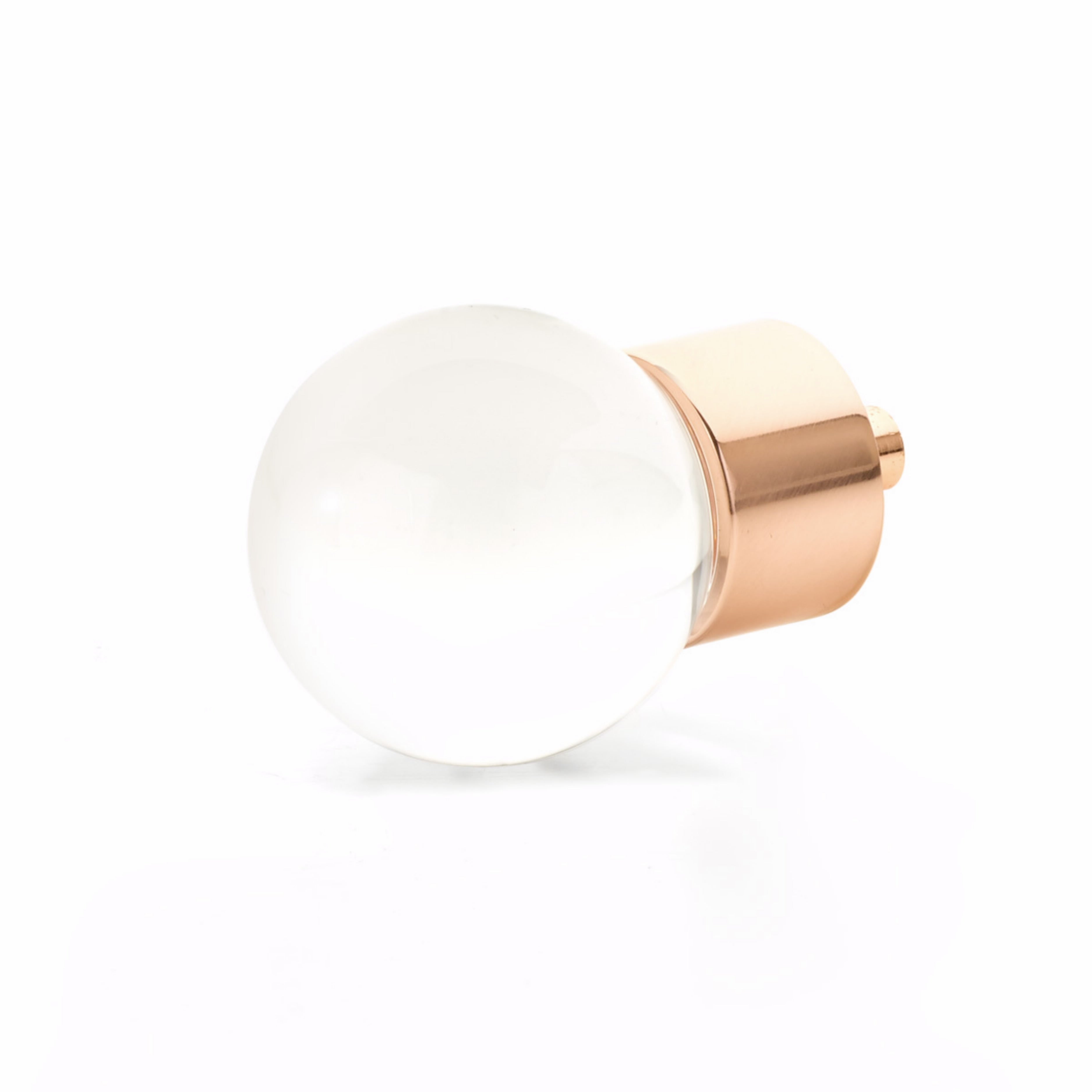 Schaub 59-PRG City Lights Globe Glass Knob Polished Rose Gold Finish Sparrow Supply