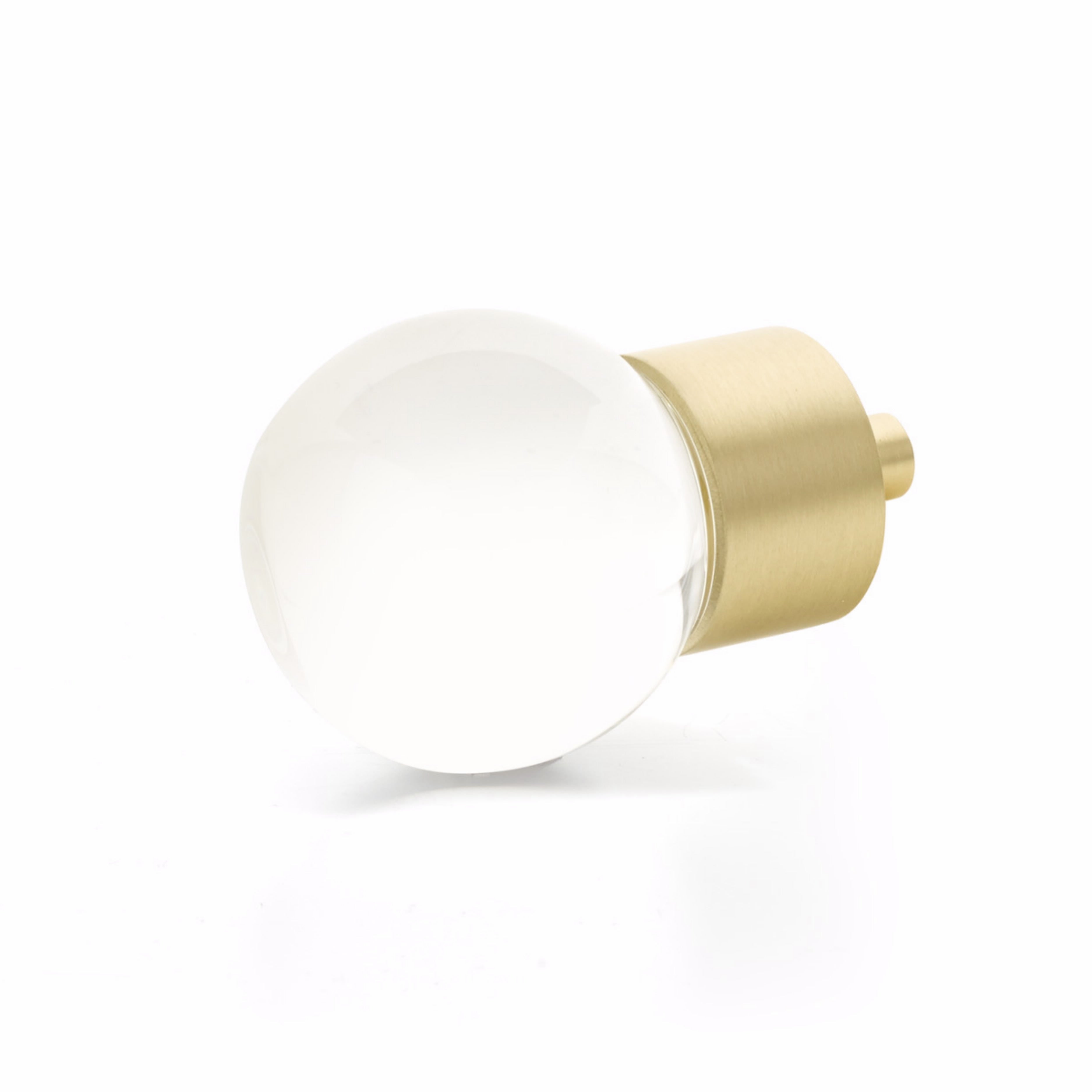 Schaub 59-SB City Lights Globe Glass Knob Satin Brass Finish Sparrow Supply