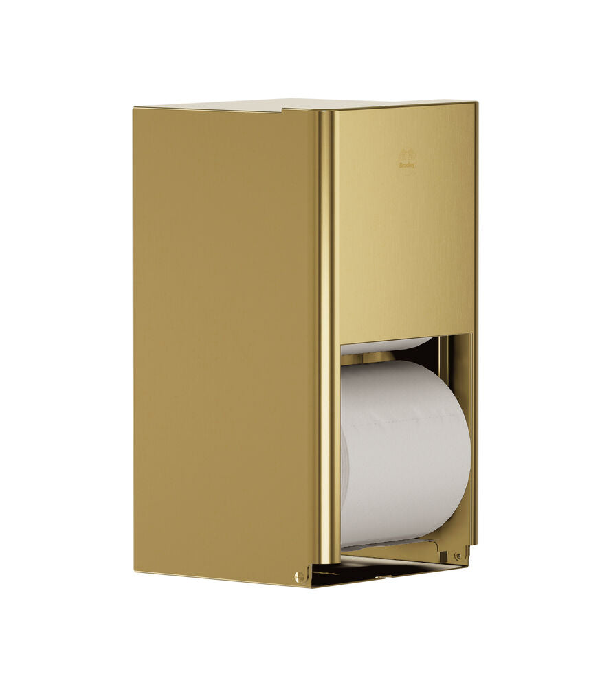 Bradley 5B2-110000-BR Toilet Tissue Disp- Surface Mtd, Medium Cap. Brushed Brass Sparrow Supply