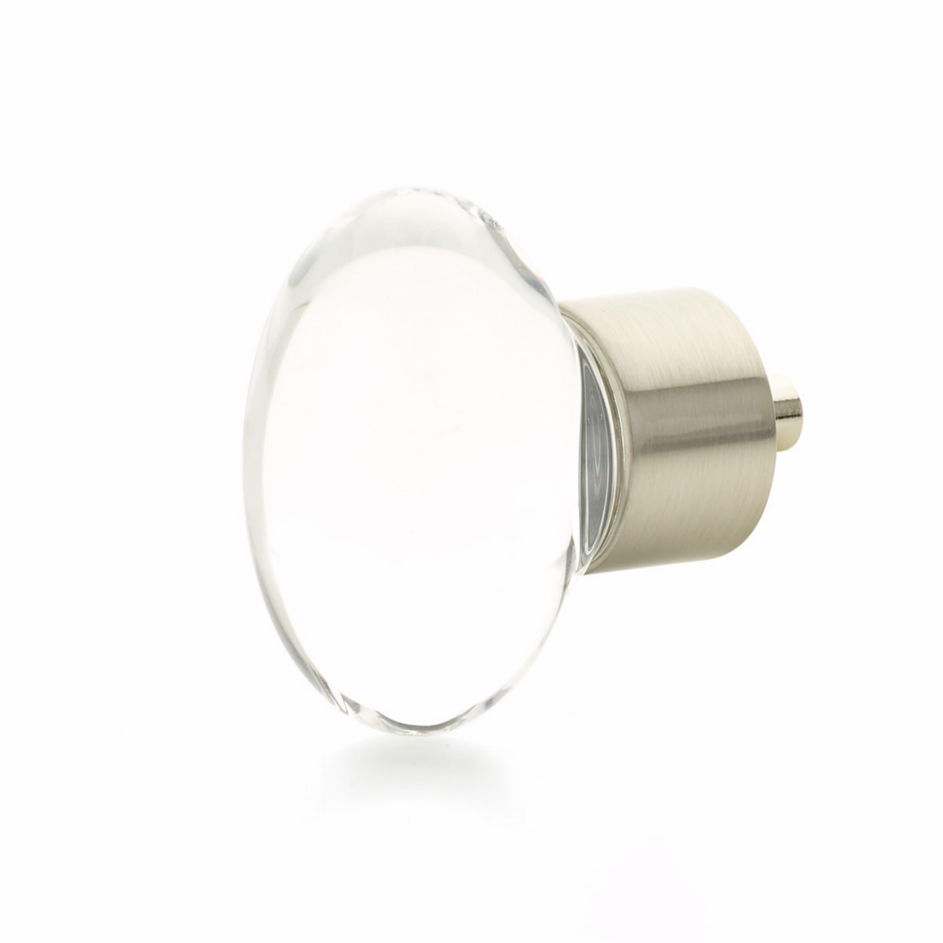 Schaub 60-15 City Lights Oval Glass Knob Satin Nickel Finish Sparrow Supply