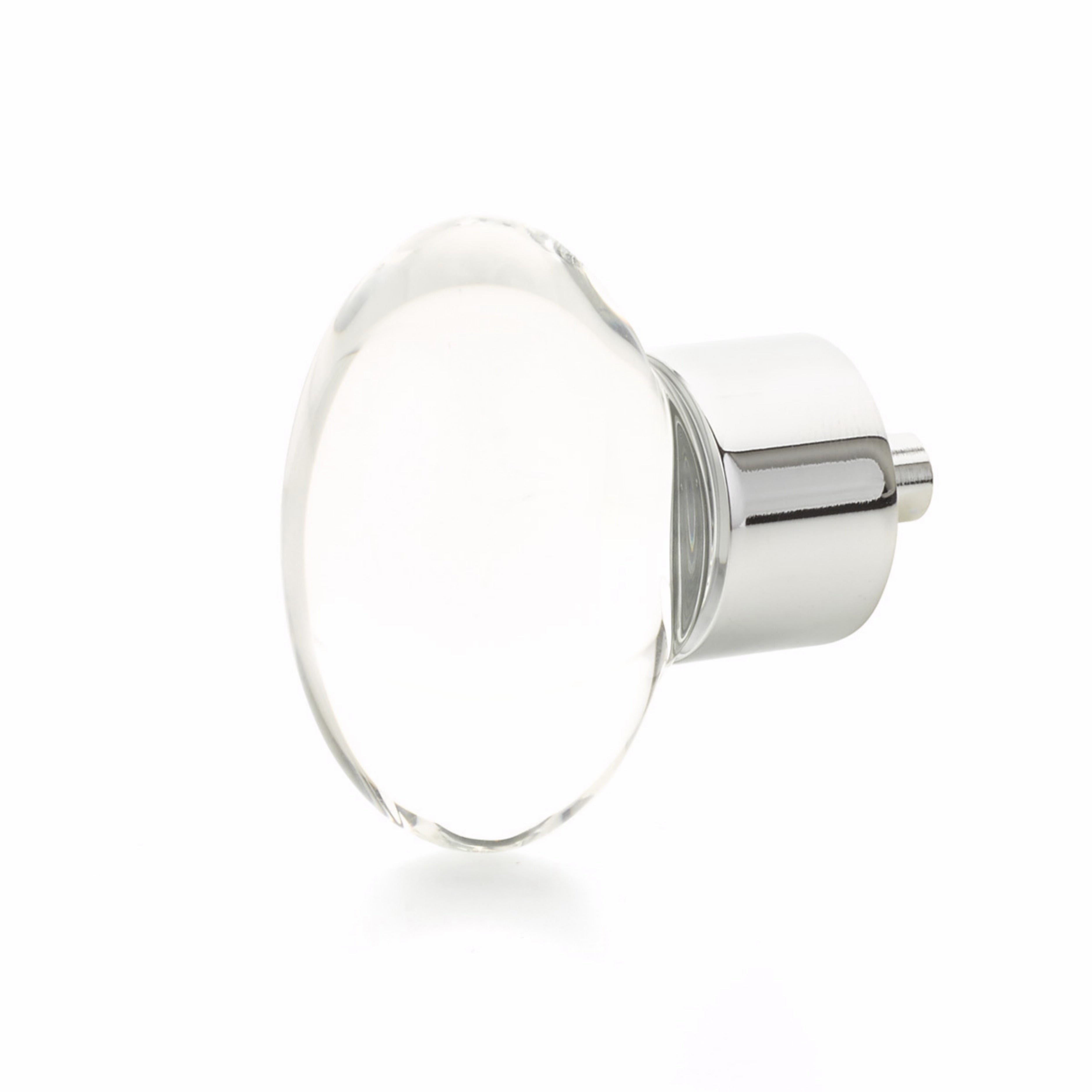 Schaub 60-26 City Lights Oval Glass Knob Polished Chrome Finish Sparrow Supply
