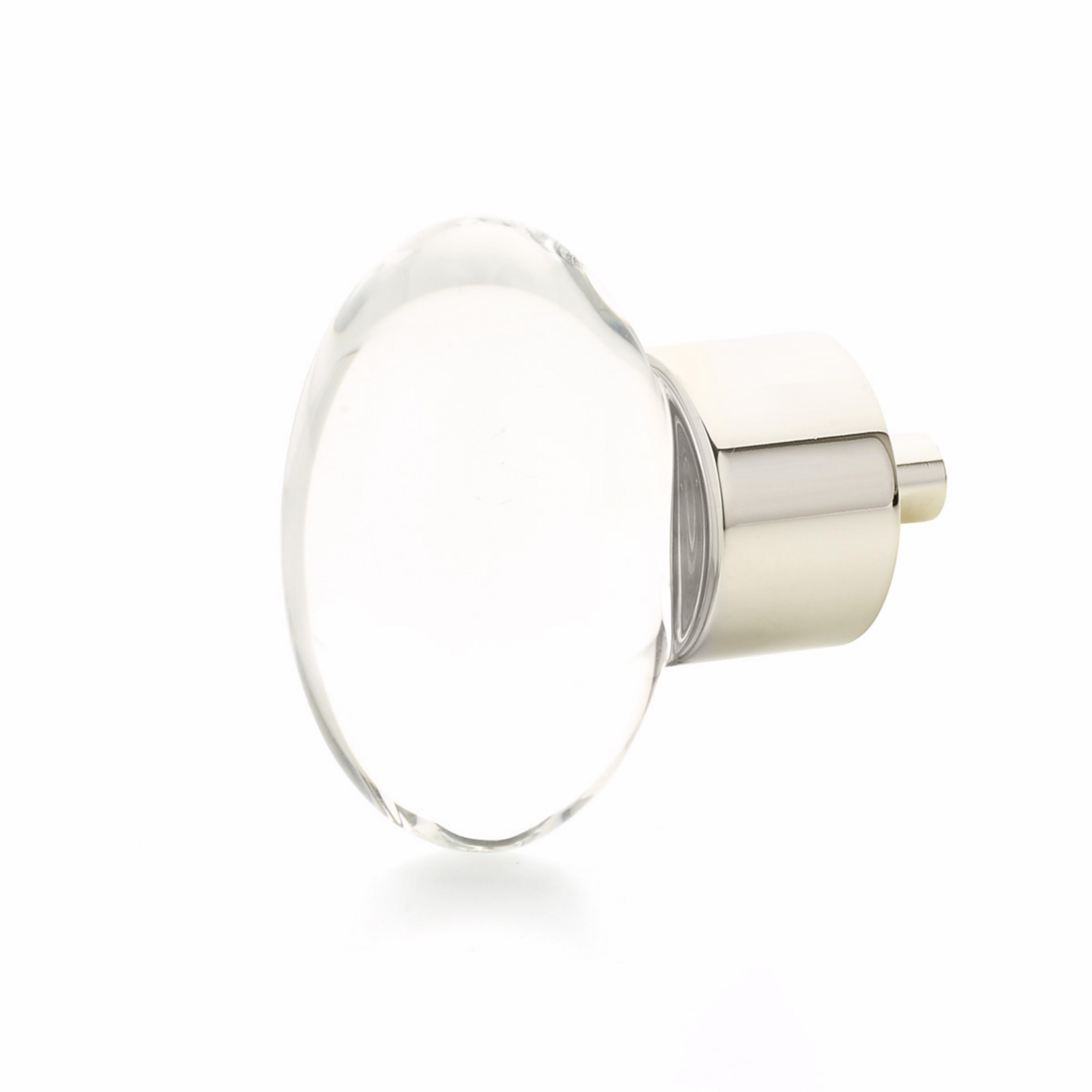 Schaub 60-PN City Lights Oval Glass Knob Polished Nickel Finish Sparrow Supply