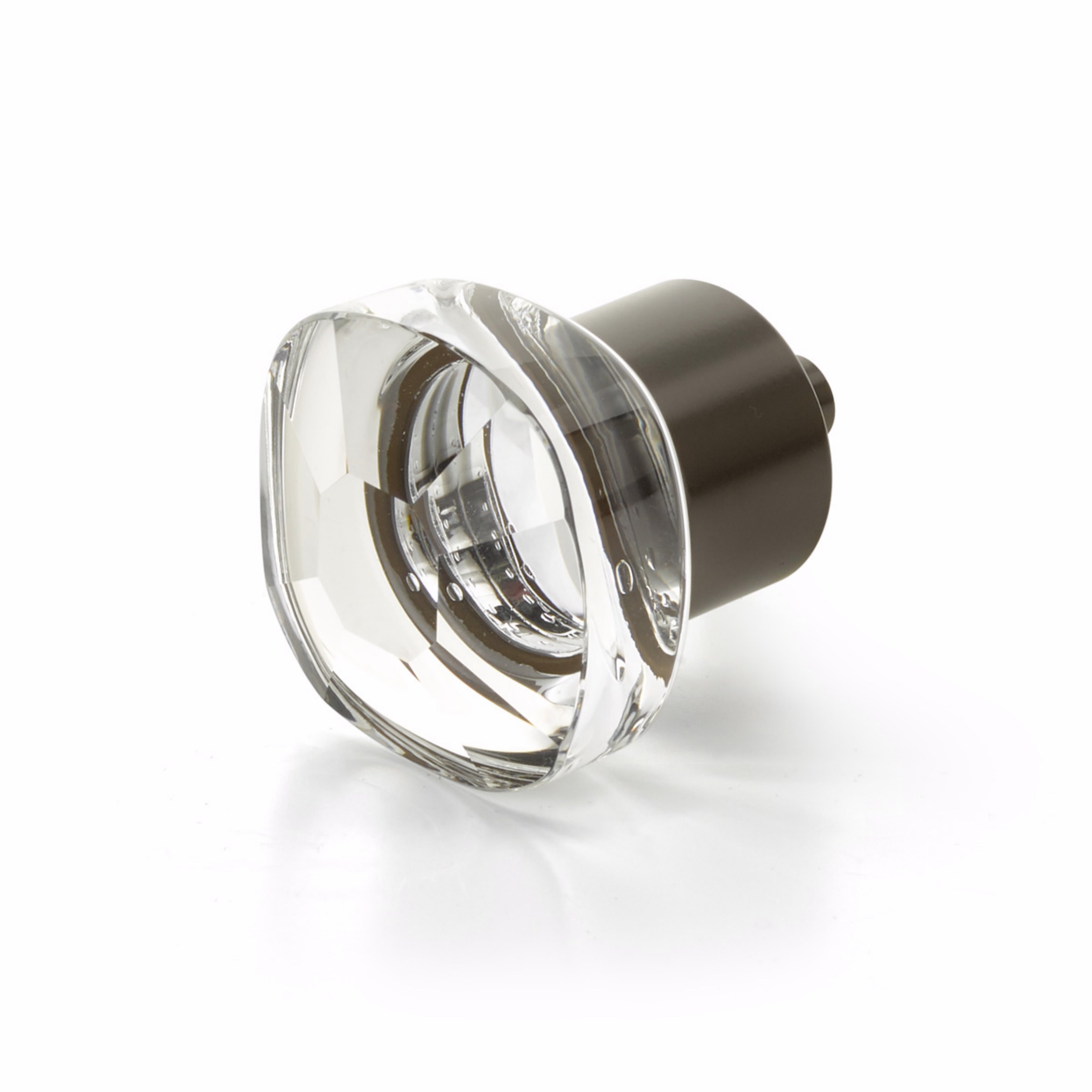 Schaub 61-10B City Lights Soft Square Glass Knob Oil Rubbed Bronze Finish Sparrow Supply