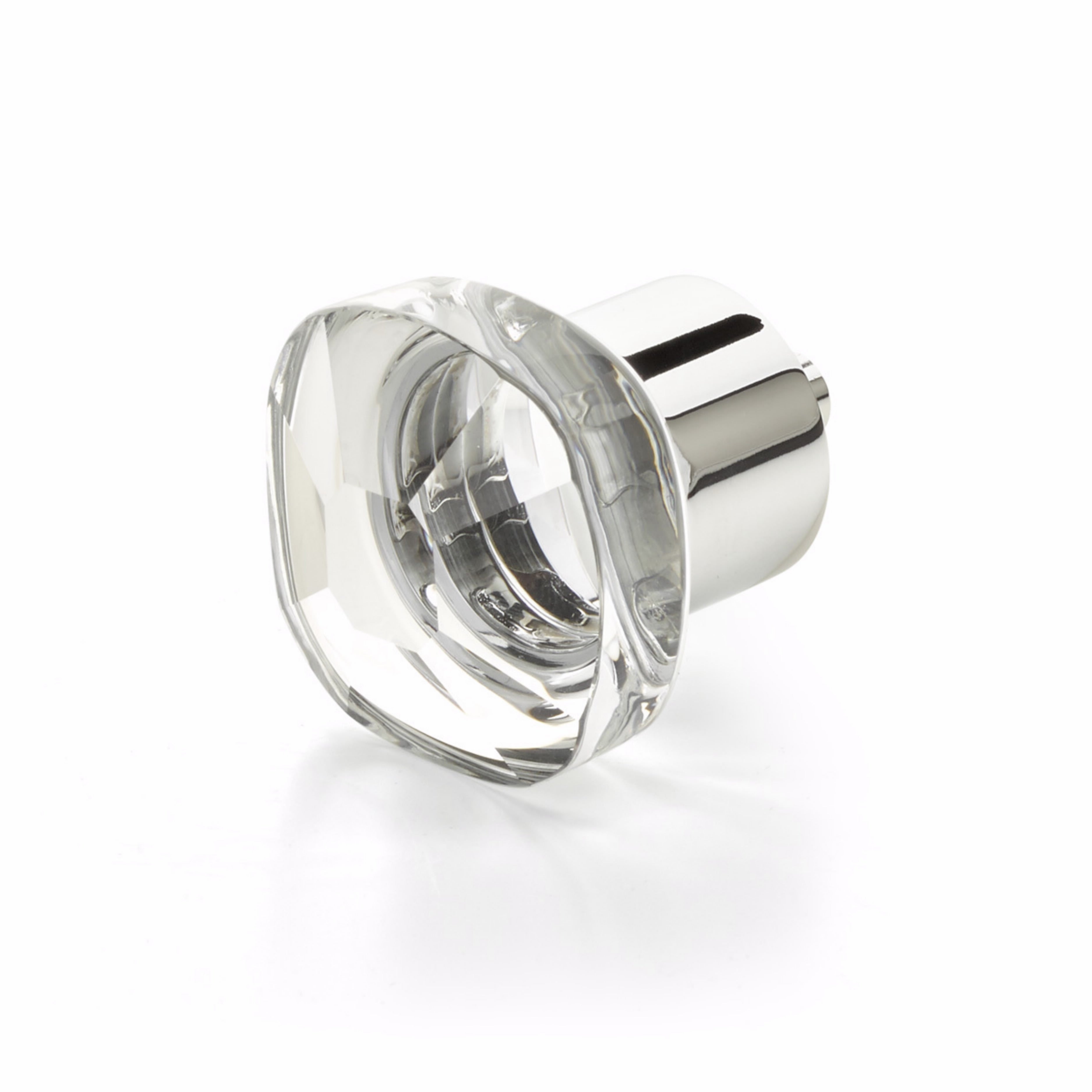 Schaub 61-26 City Lights Soft Square Glass Knob Polished Chrome Finish Sparrow Supply