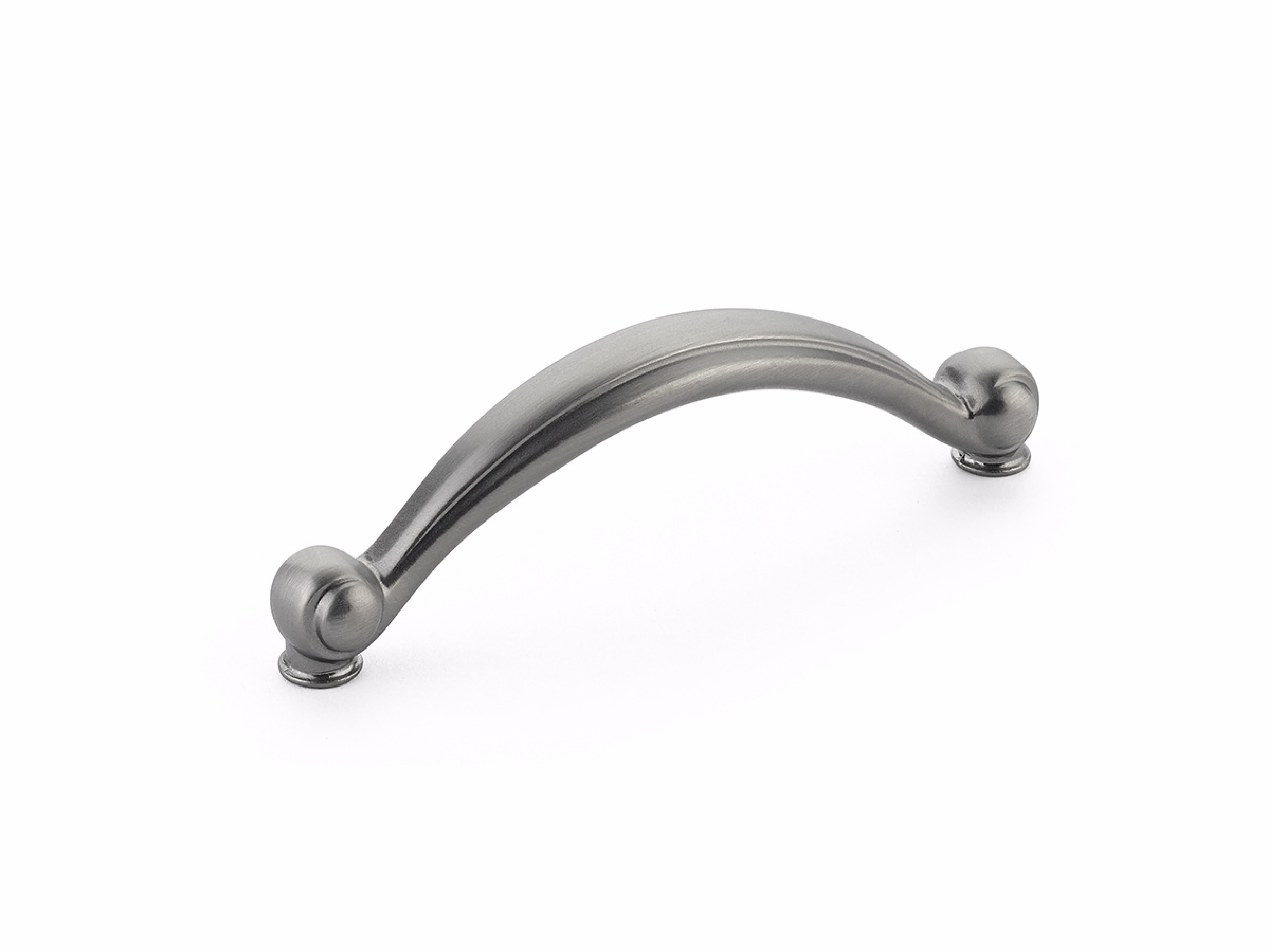 Schaub 64-AN Cabriole 3-3/4" Center to Center Cabinet Pull Antique Nickel Finish Sparrow Supply