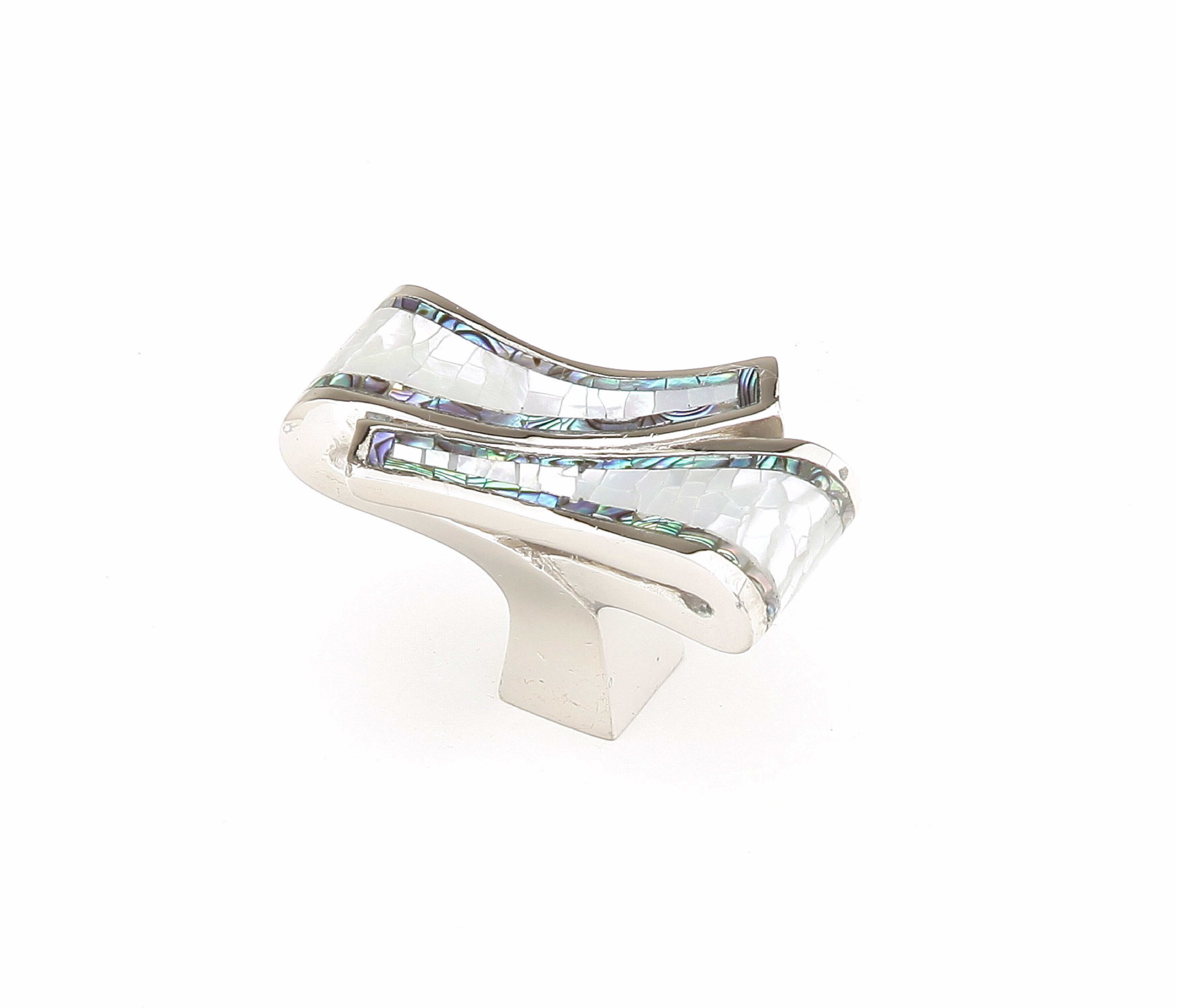 Schaub 661-PN 1-7/8" x 1" Avalon Bay Mother of Pearl Cabinet Knob Polished Nickel Finish Sparrow Supply