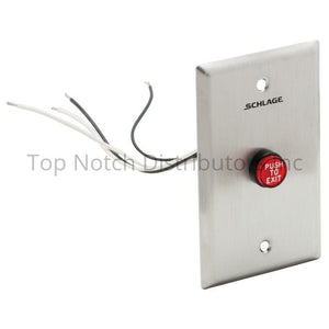Schlage Electronics 701RDEXILL SPDT Momentary Red Push Button with ... Sparrow Supply