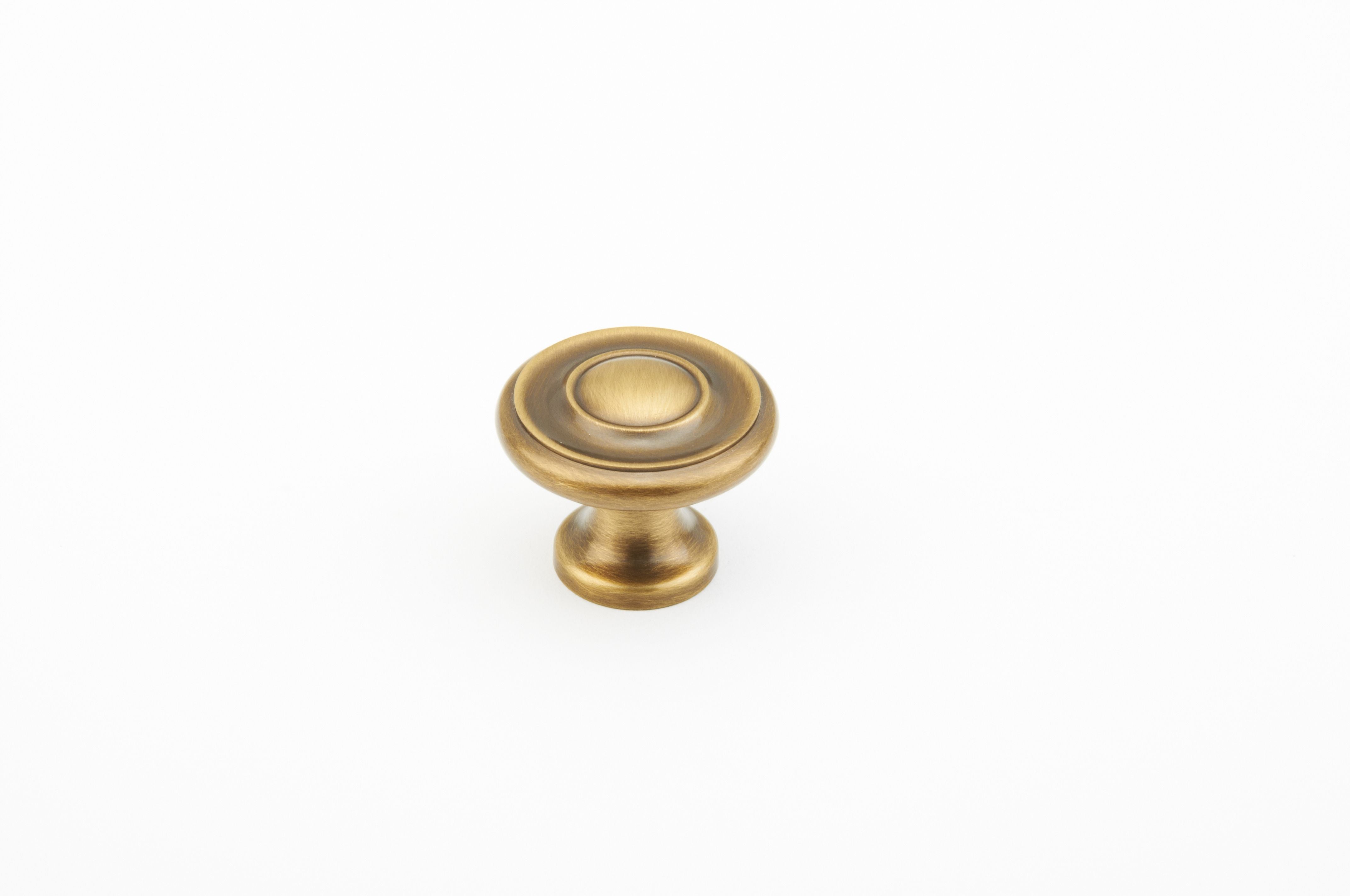 Schaub 703-AB 1-1/4" Colonial Cabinet Knob Antique Brass Finish Sparrow Supply