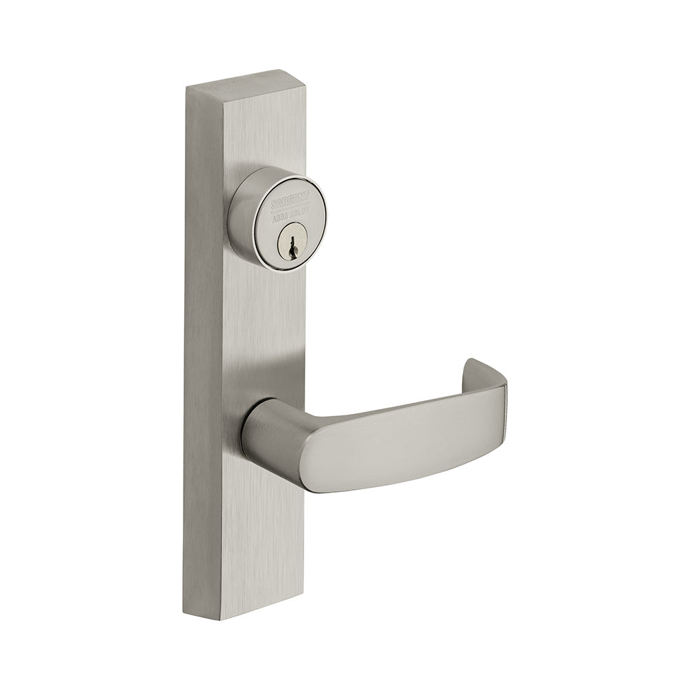 Sargent 704ETL26D Night Latch Key Retractable Latch ET Exit Device Trim with L Lever and LA Keyway Satin Chrome Finish