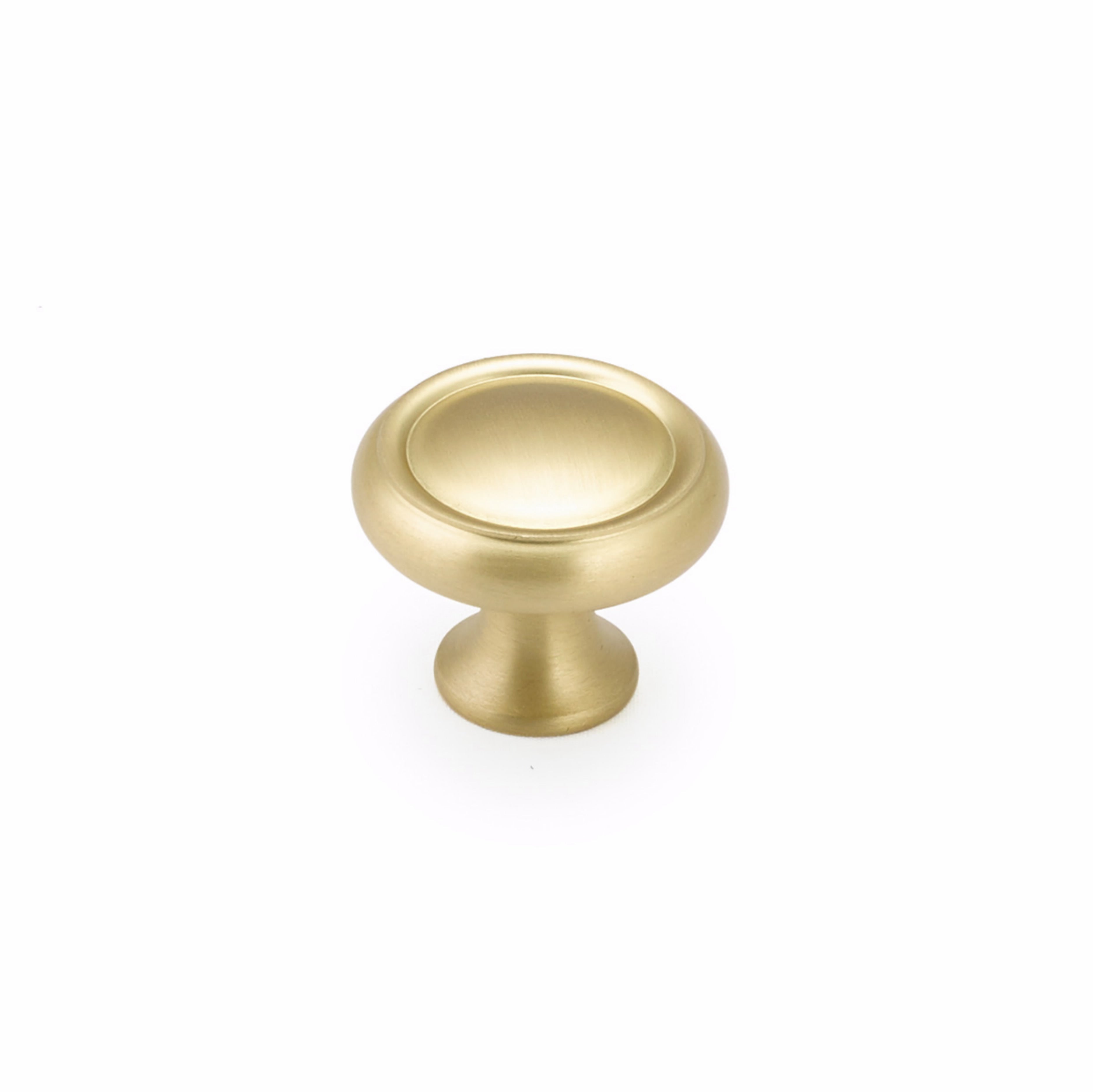 Schaub 706-SB 1-1/4" Country Traditional Cabinet Knob Satin Brass Finish Sparrow Supply