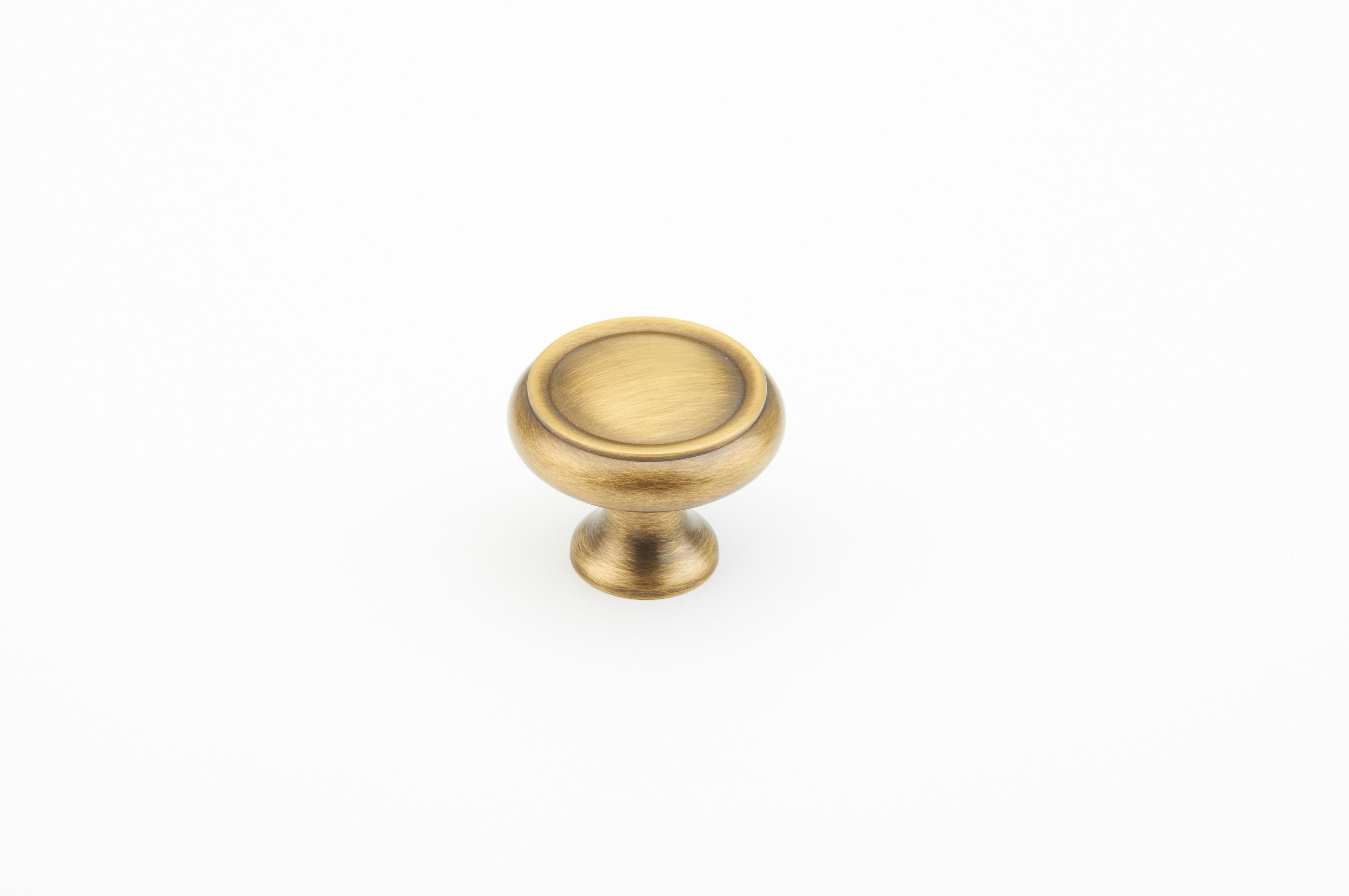 Schaub 711-AB 1-1/4" Country Traditional Cabinet Knob Antique Brass Finish Sparrow Supply