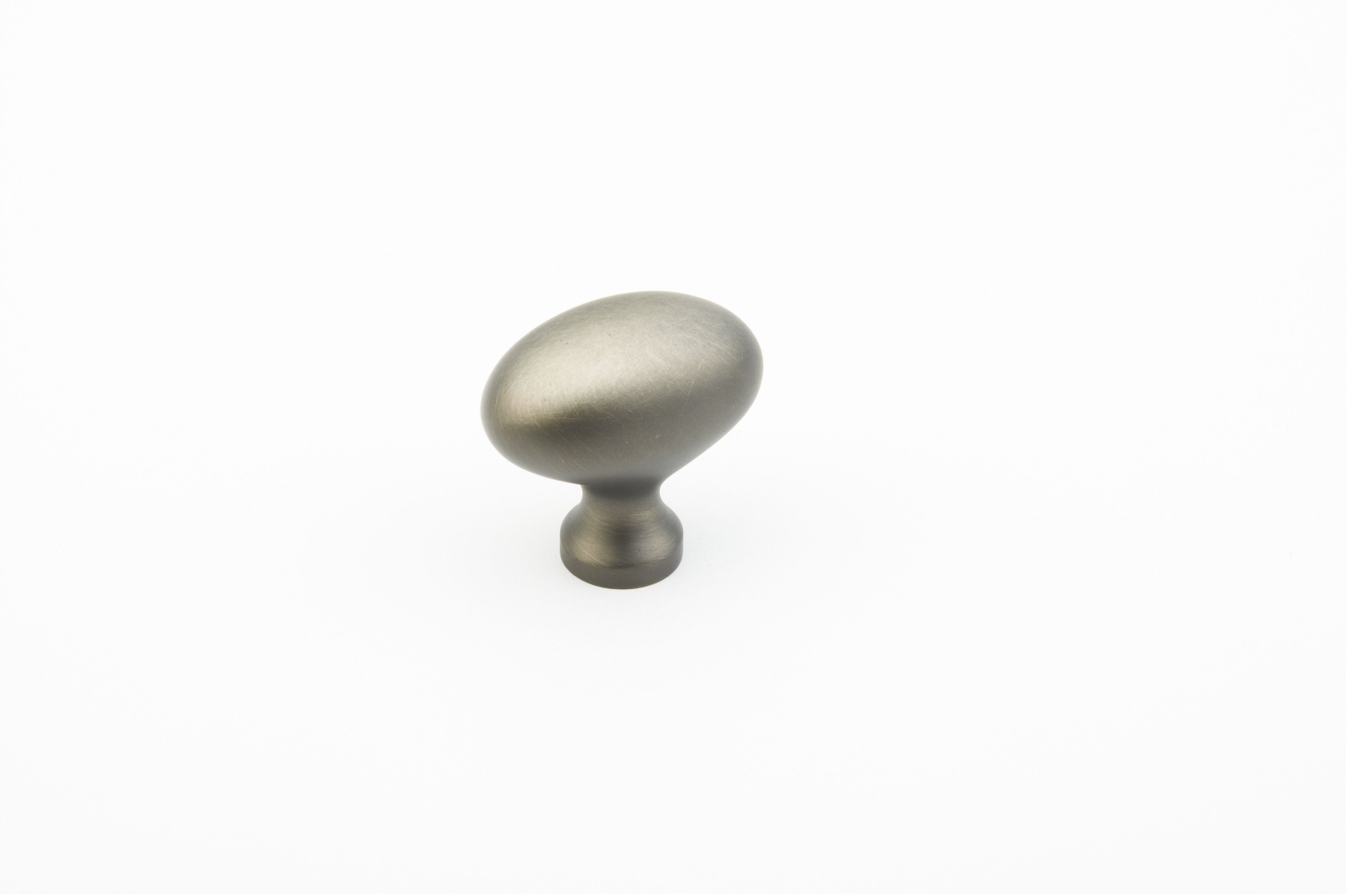 Schaub 719-AN 1-3/8" Oval Country Traditional Cabinet Knob Antique Nickel Finish